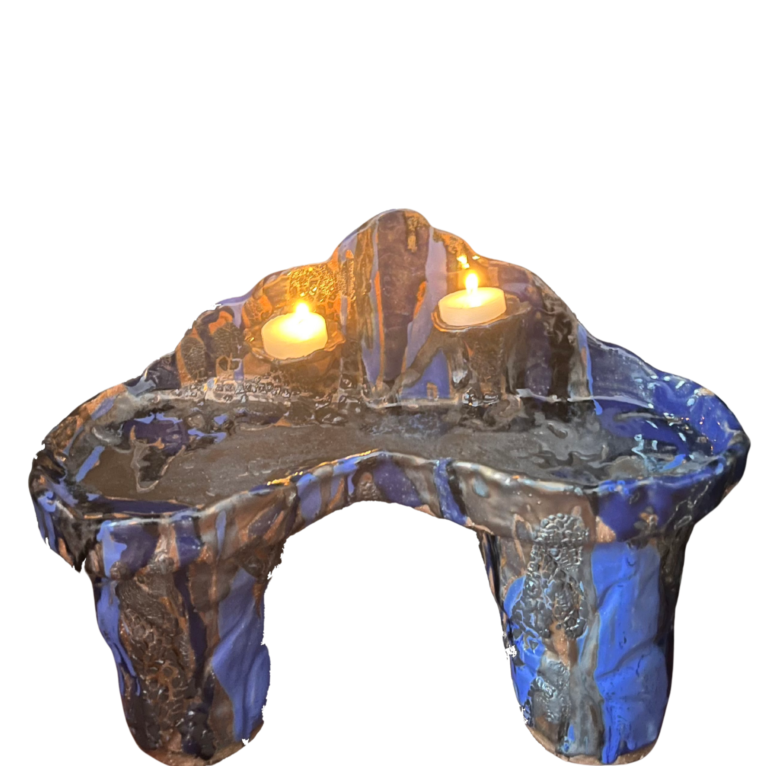 red stoneware, mixed glazes, iron oxide