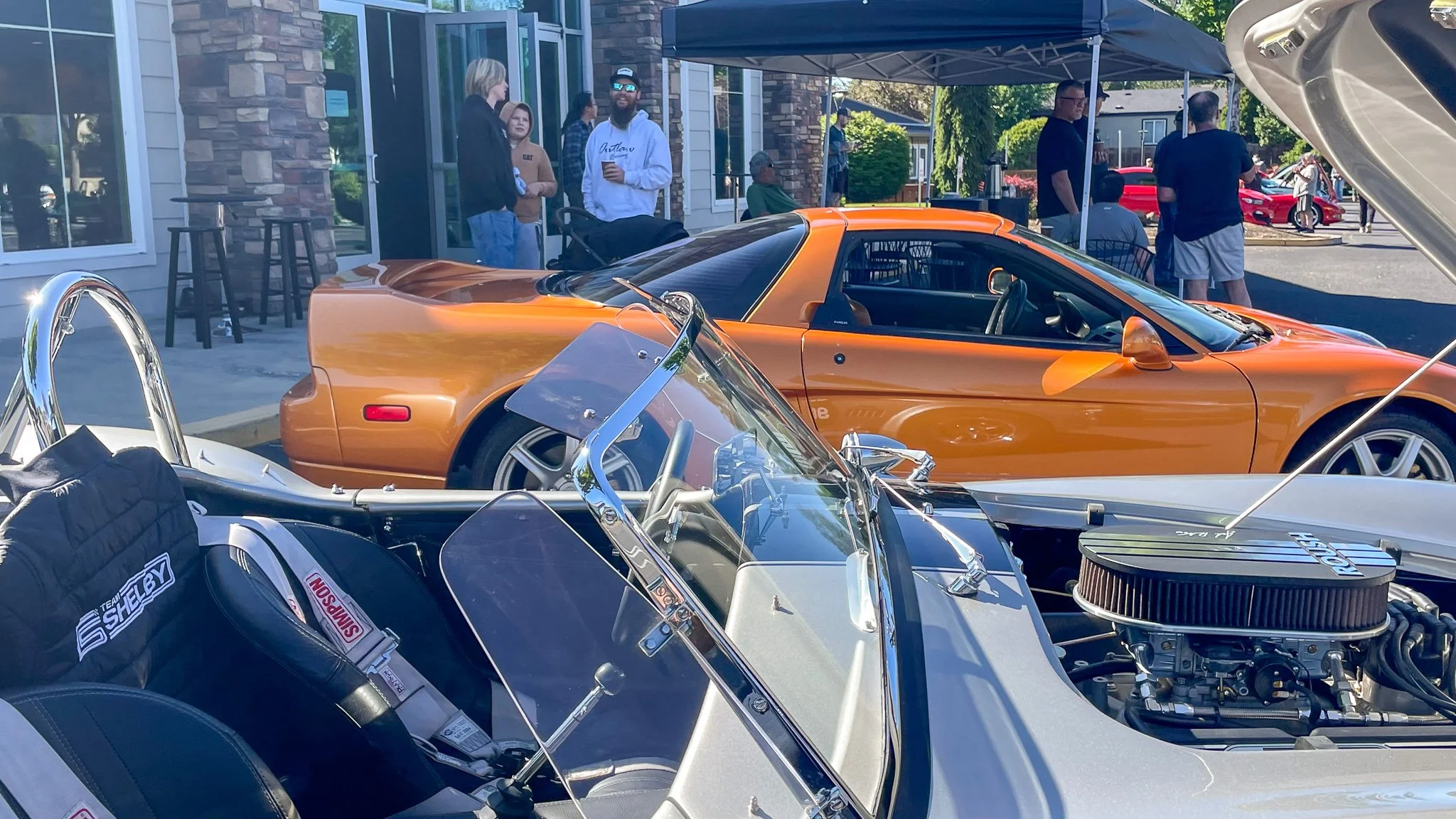 coffee tent at Bend Cars & Coffee on 27th St first Saturdays Nazarene Church parking lot.jpg