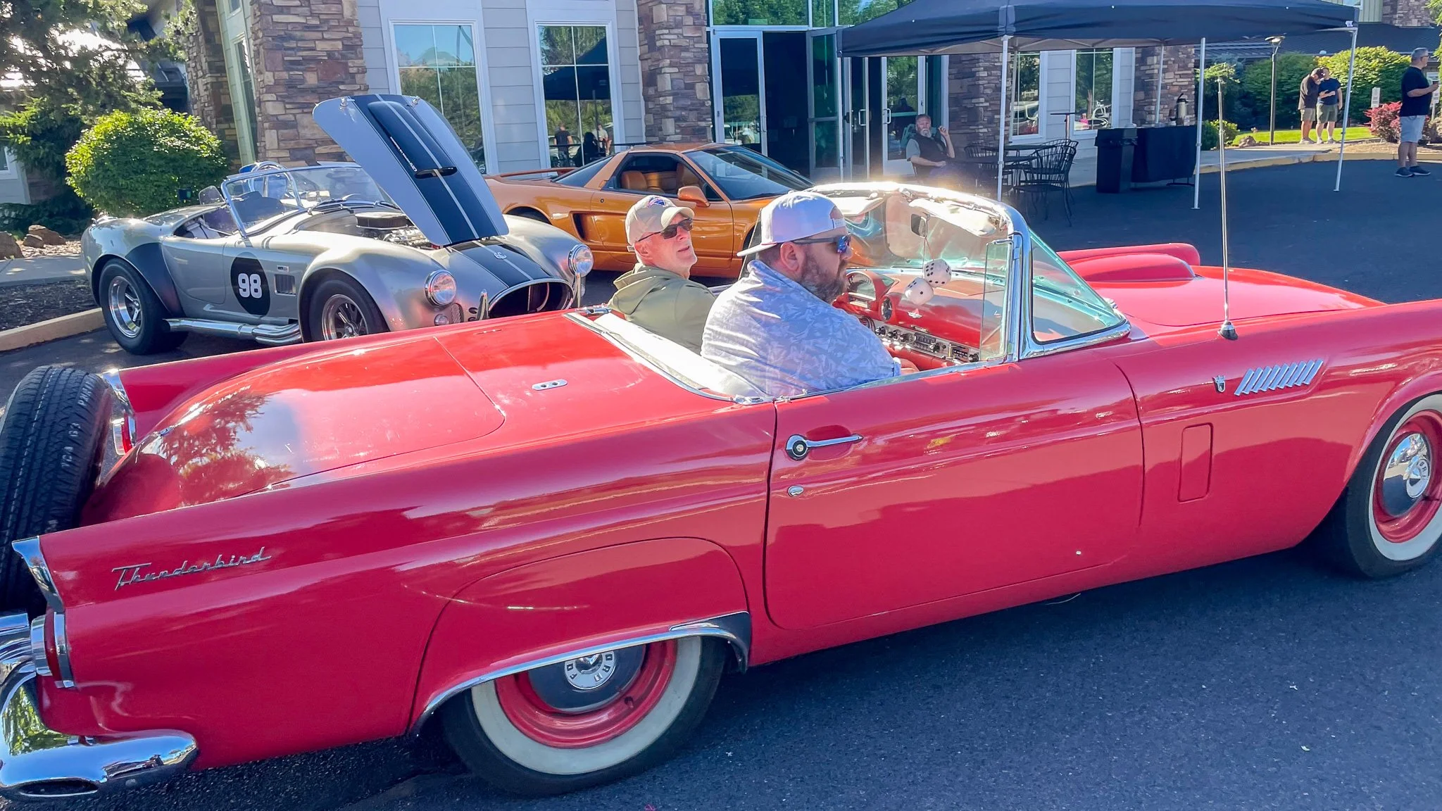 1950s Ford Thunderbird arrives at Bend Cars & Coffee on 27th Street.jpg
