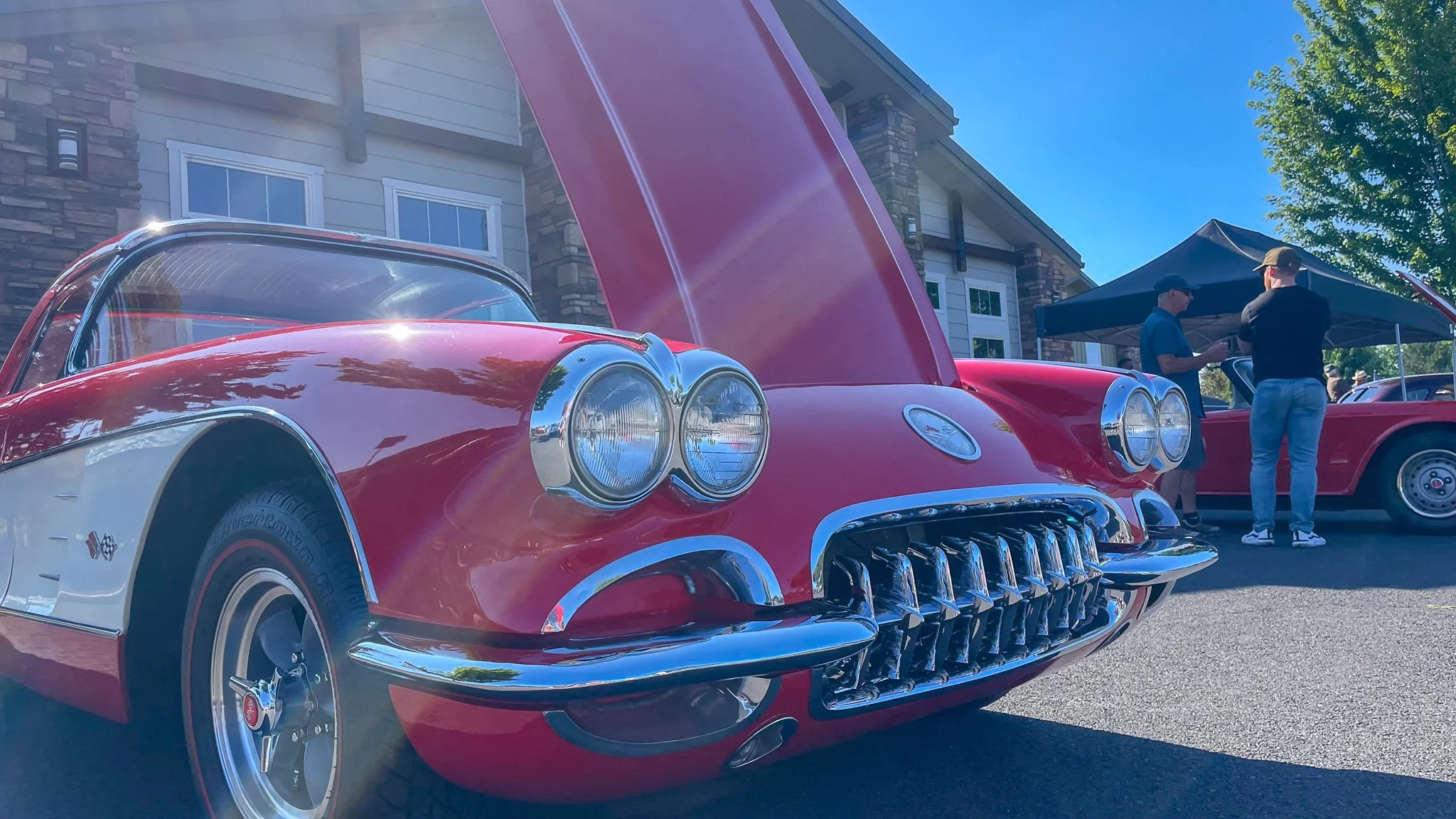 Bend Cars & Coffee 1960's Corvette red convertible.jpg