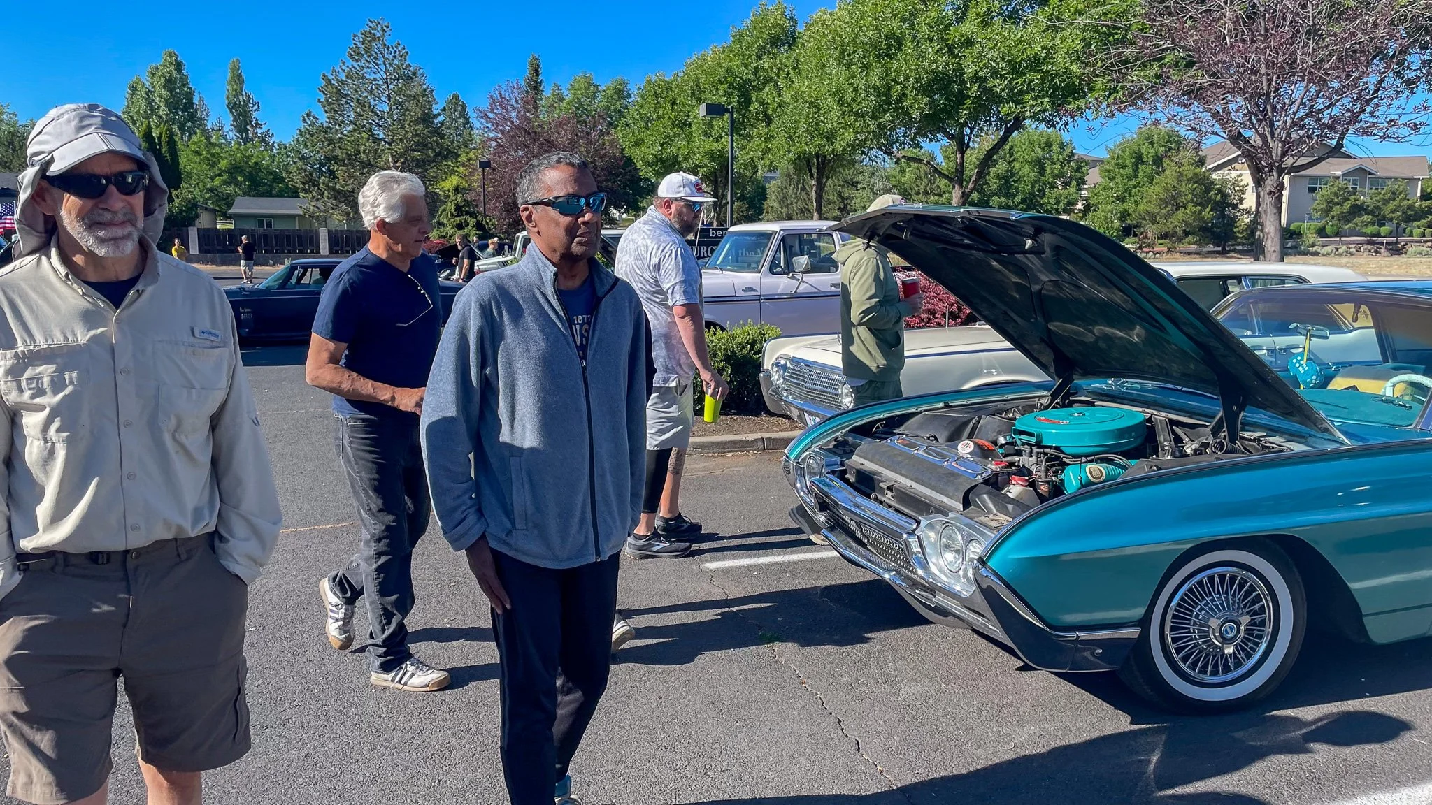vintage 62 Ford Thunderbird crowd at 1963 Ford Thunderbird and Lincoln Continental Bend Cars & Coffee on 27th St first Saturdays.jpg