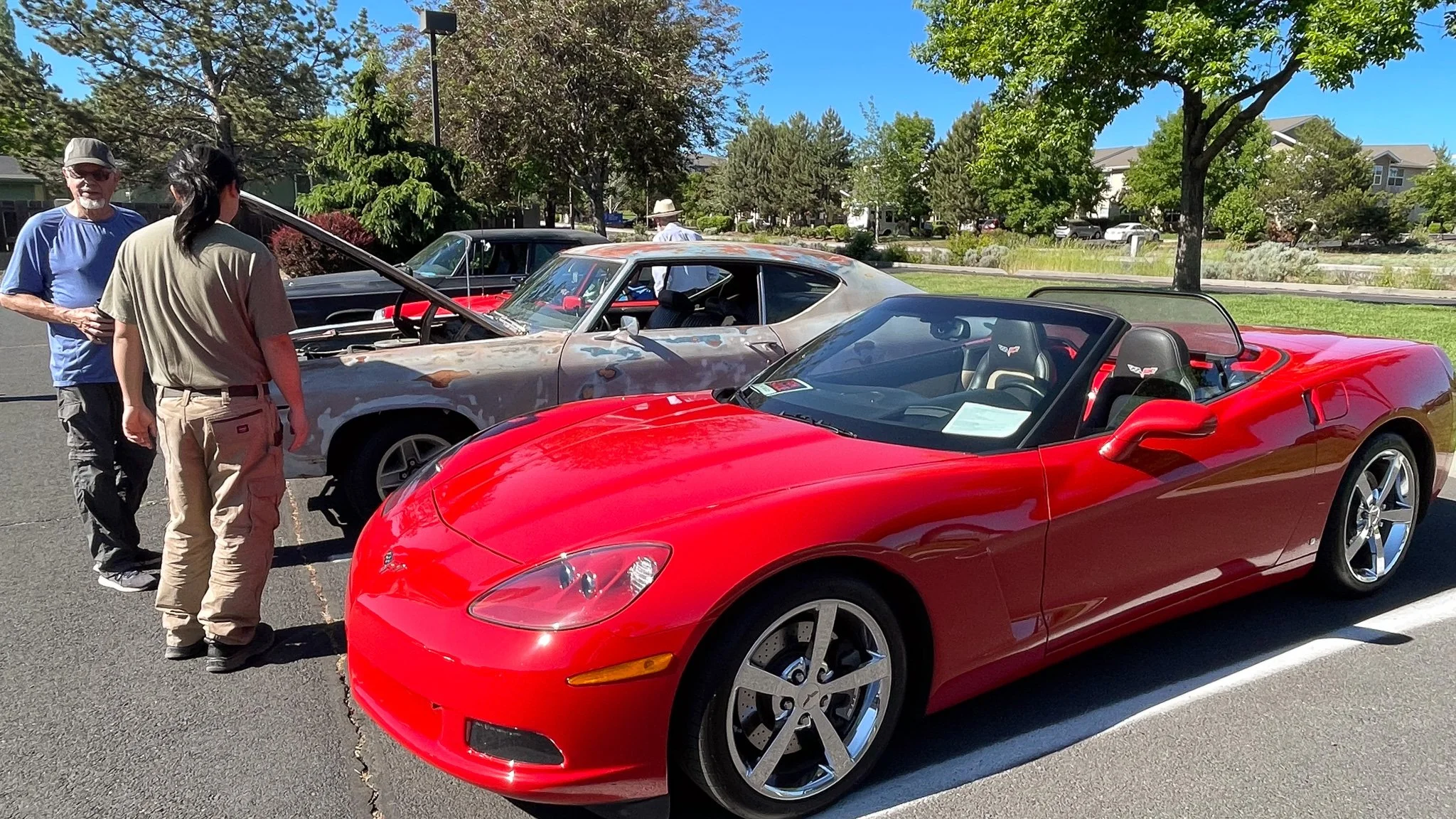 Corvette and Malibu 2-door hardtop Bend Oregon cars coffee.jpg