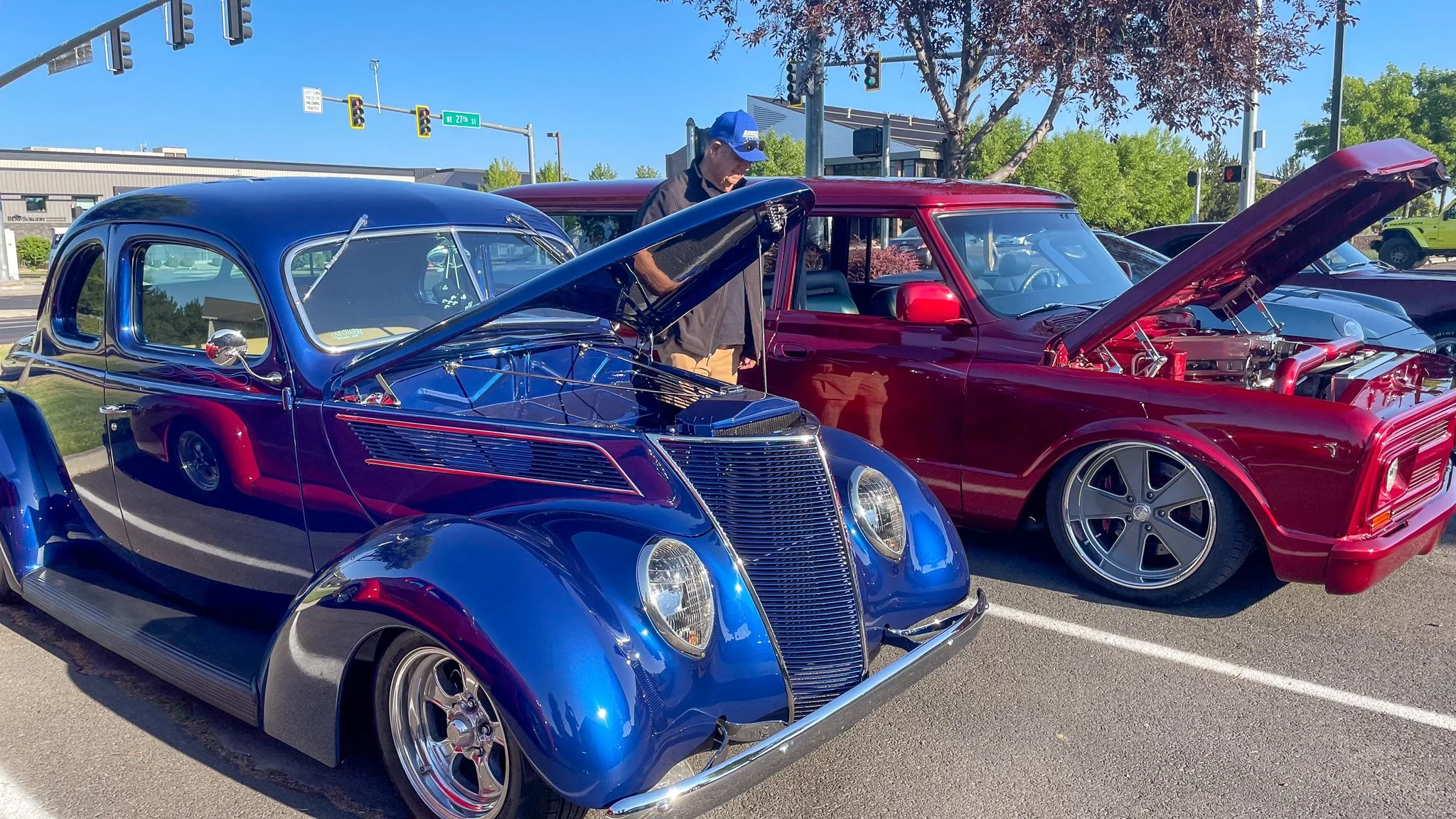 Retro Mod 1930's Ford and 1960's Suburban at Bend Cars and Coffee.jpg