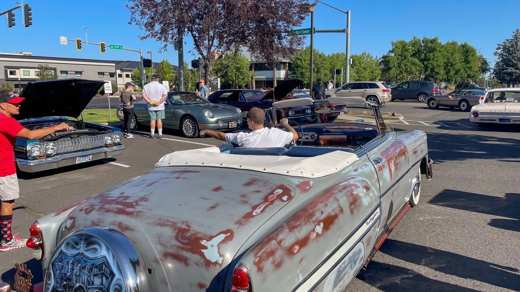 1949 Bel Air Convertible lowrider at Bend Cars and Coffee.jpg