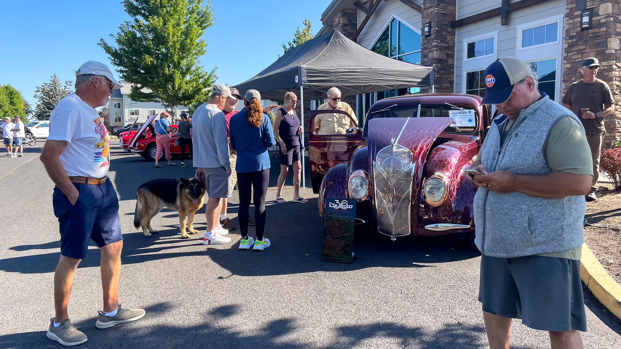 Crowd outside the coffee tent at Bend Cars & Coffee on 27th 1st Saturdays.jpg