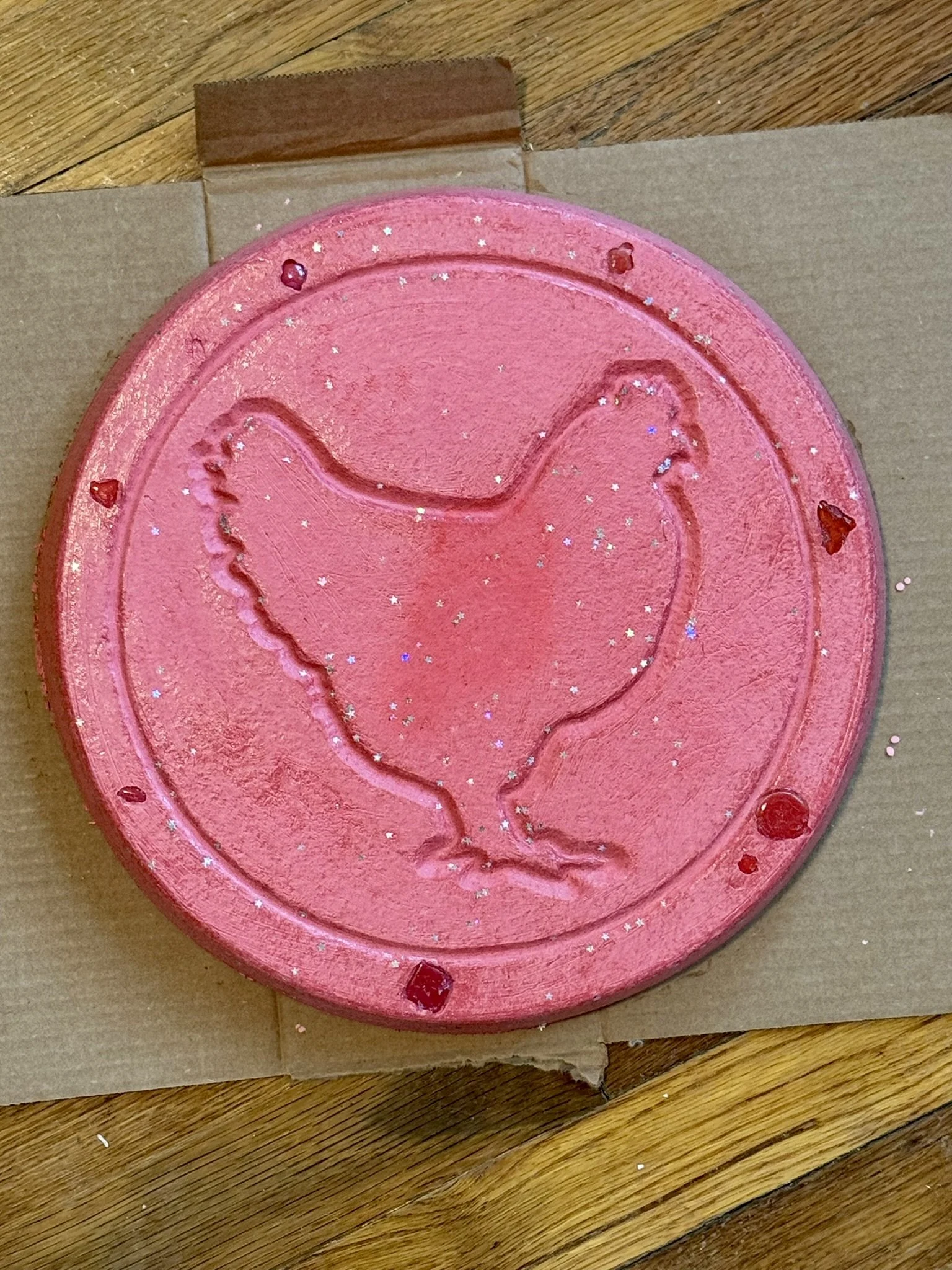 Chicken-Themed Stepping Stone