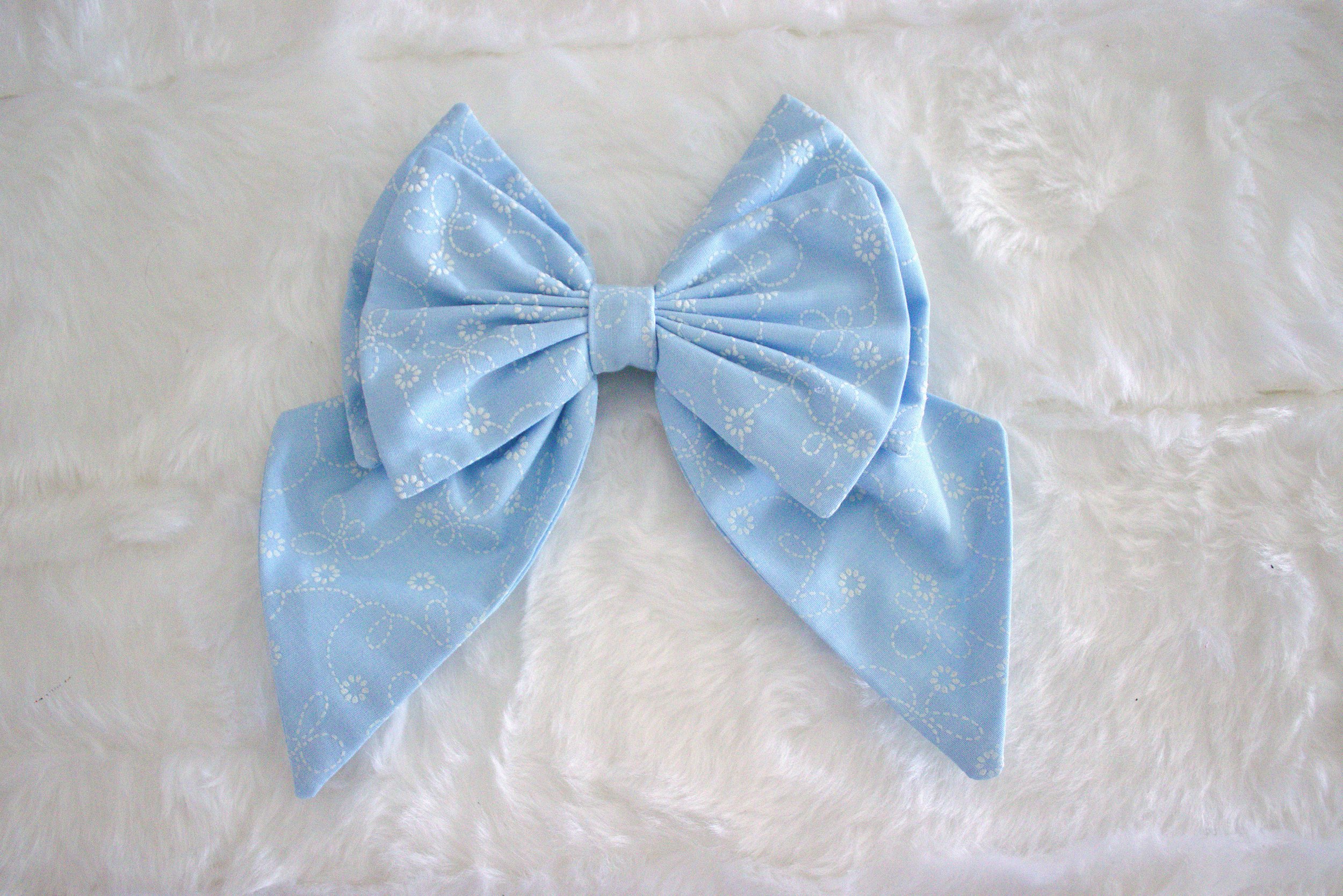 Medium Sailor Bow - BLUE FLORAL