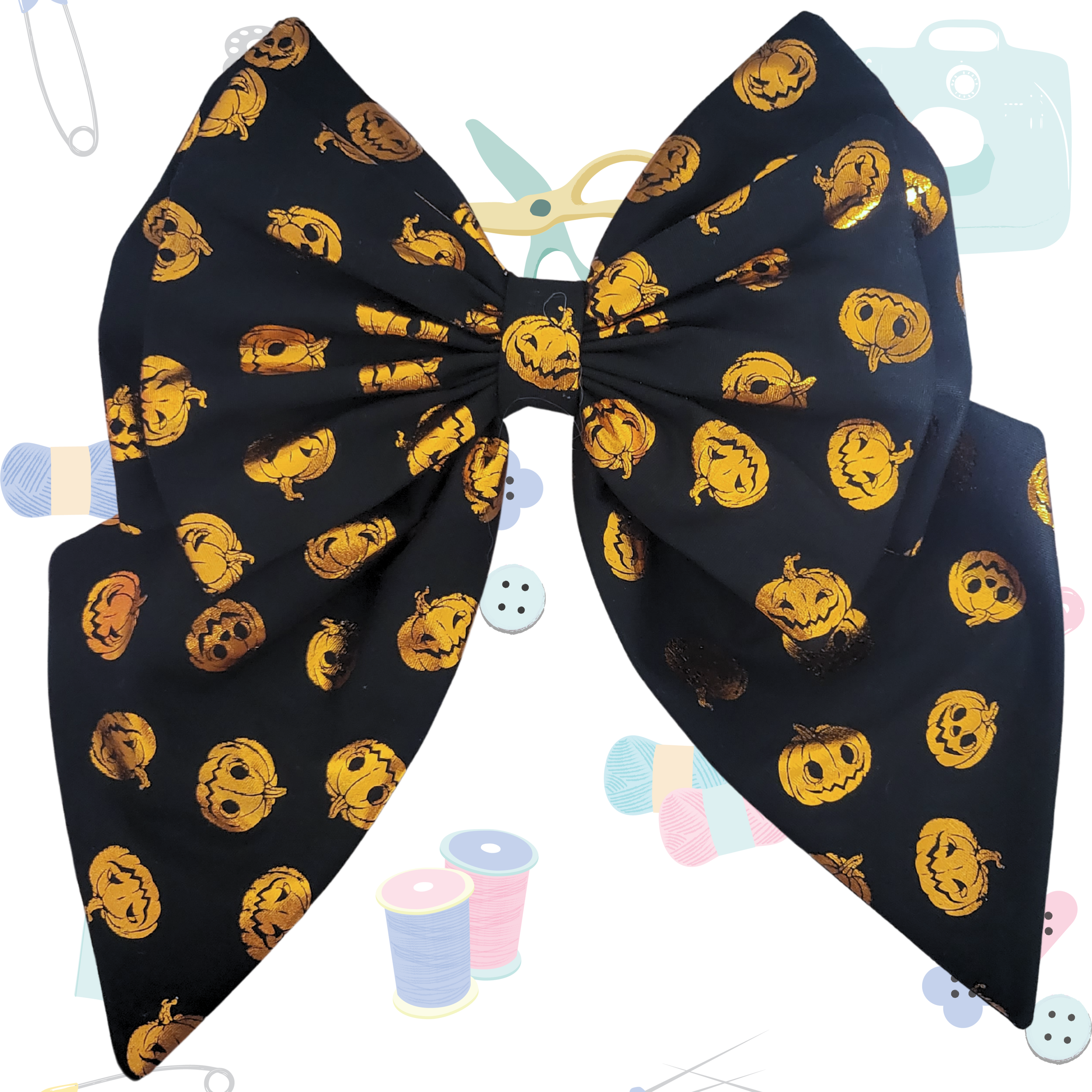 Jumbo Sailor Bow - Foil Pumpkin