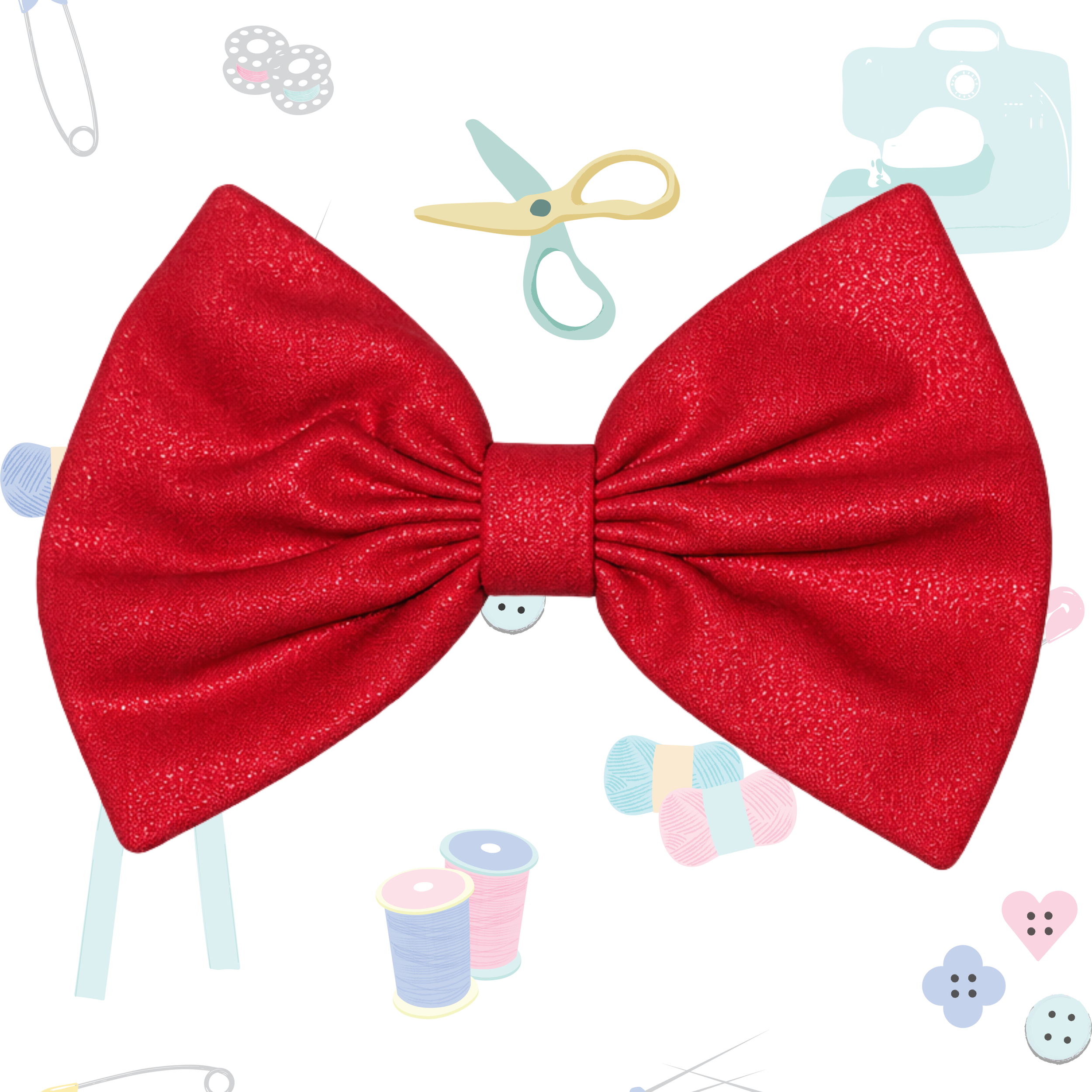 Small Single Bow - Foil Red