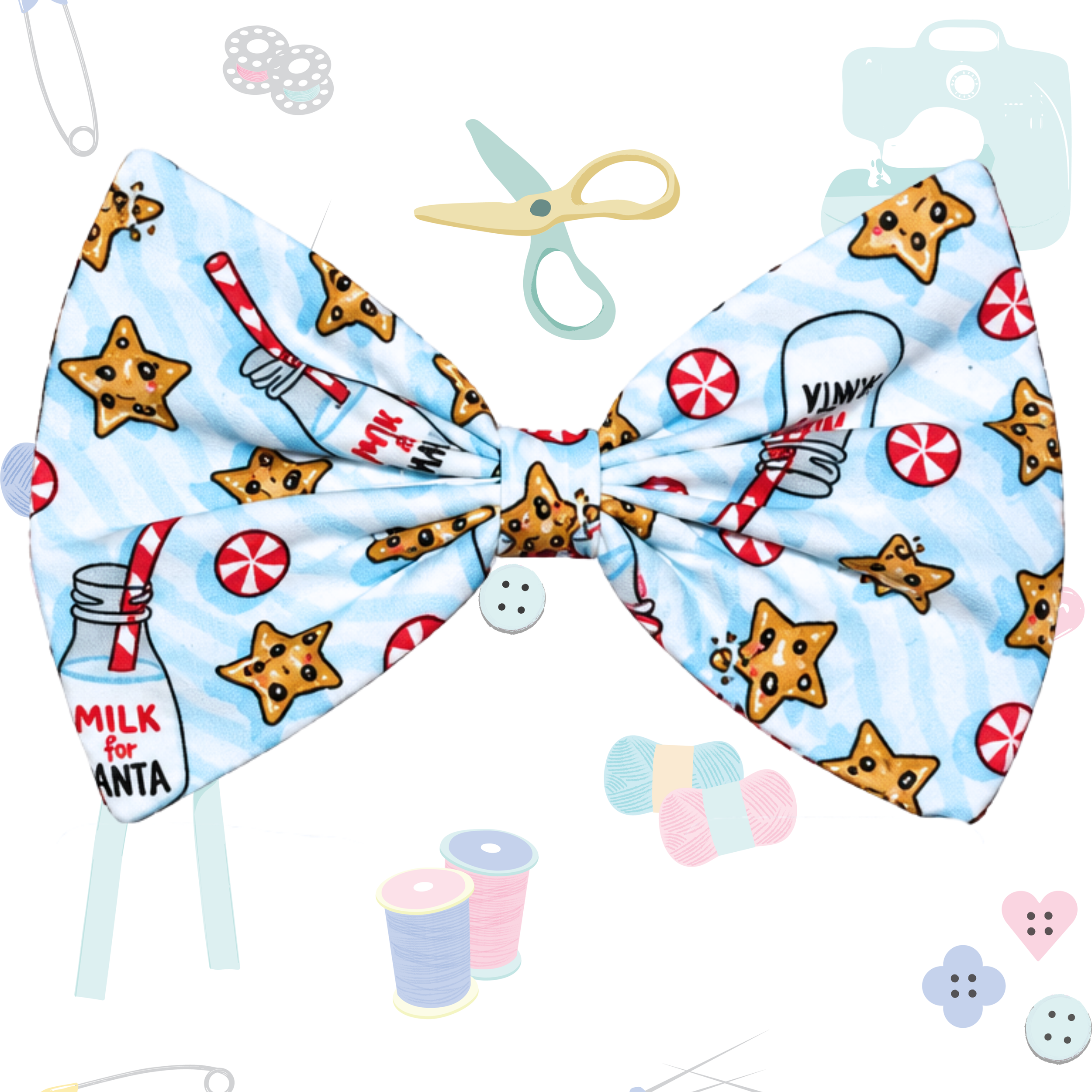 Small Single Bow - Milk & Cookies