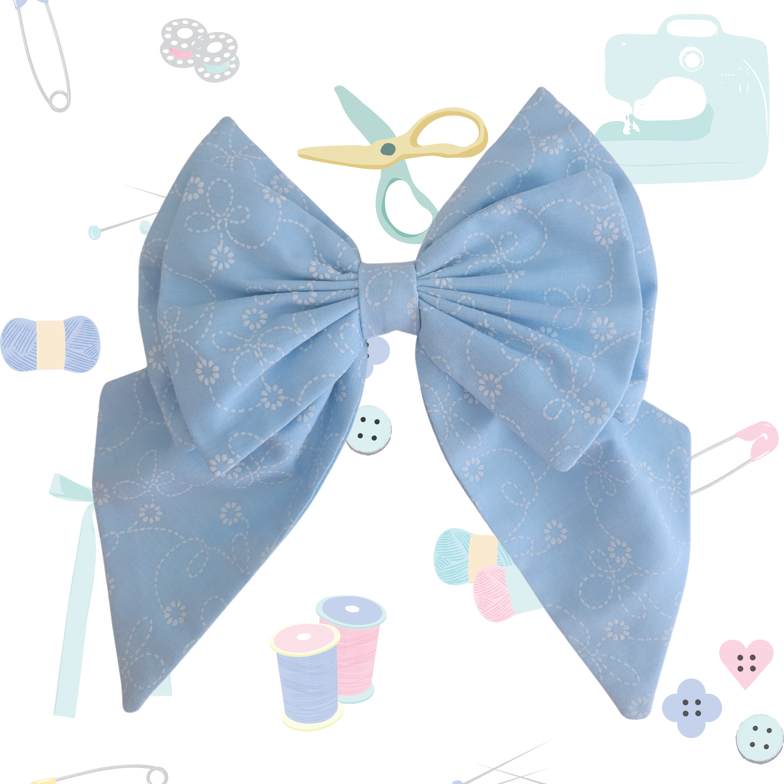 Standard Sailor Bow - BLUE FLORAL