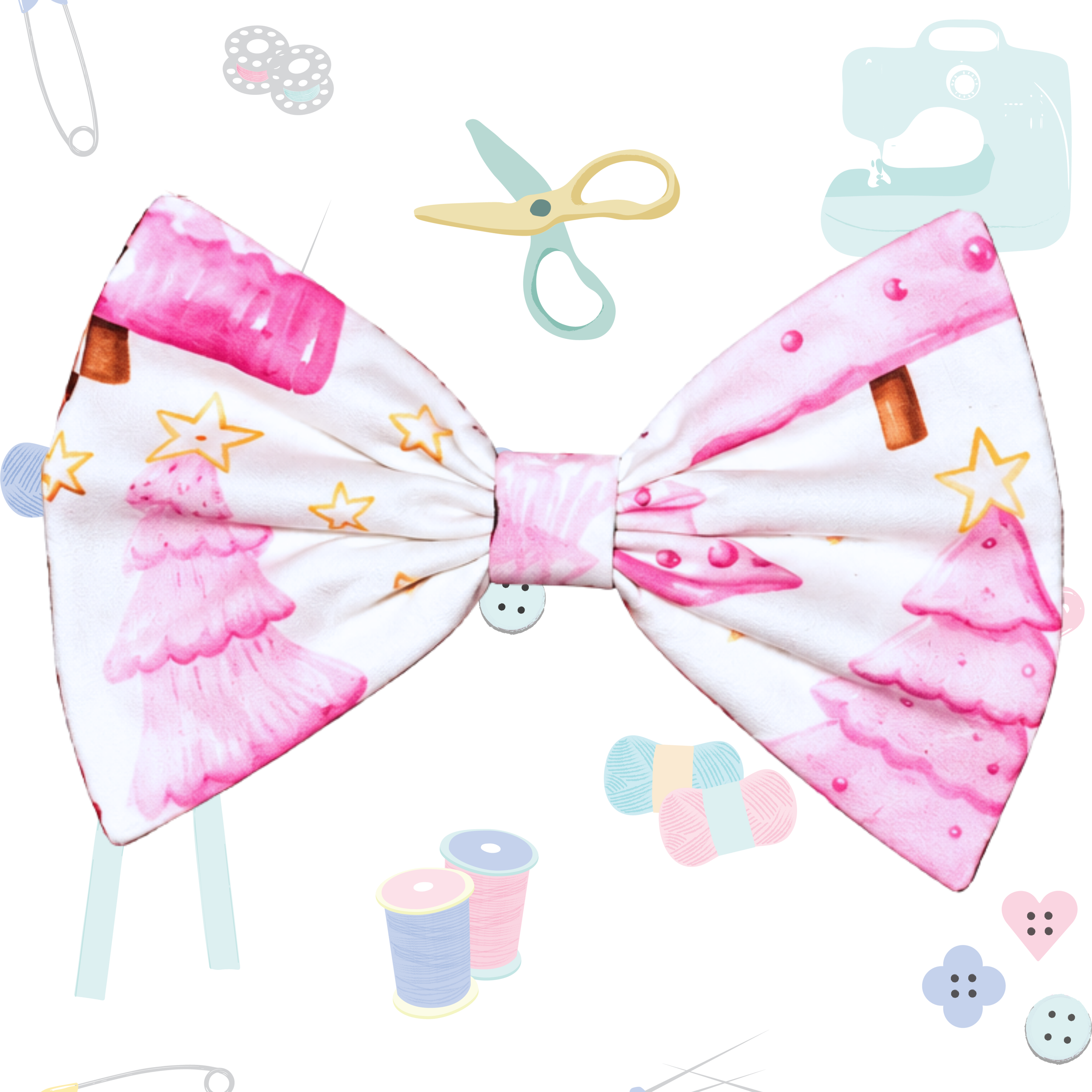 Small Single Bow - Pink Christmas