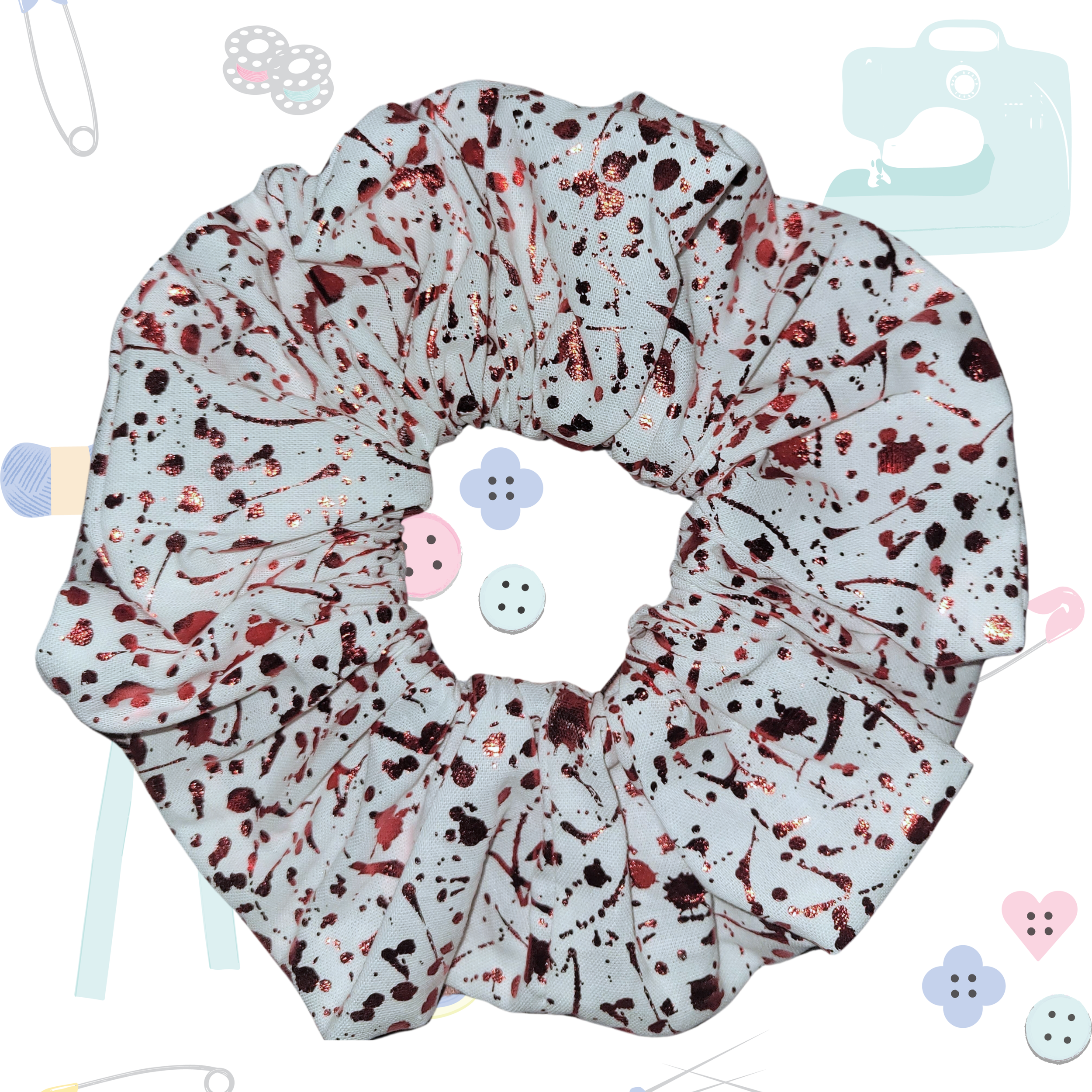 Chunky Scrunchie - Foil Blood