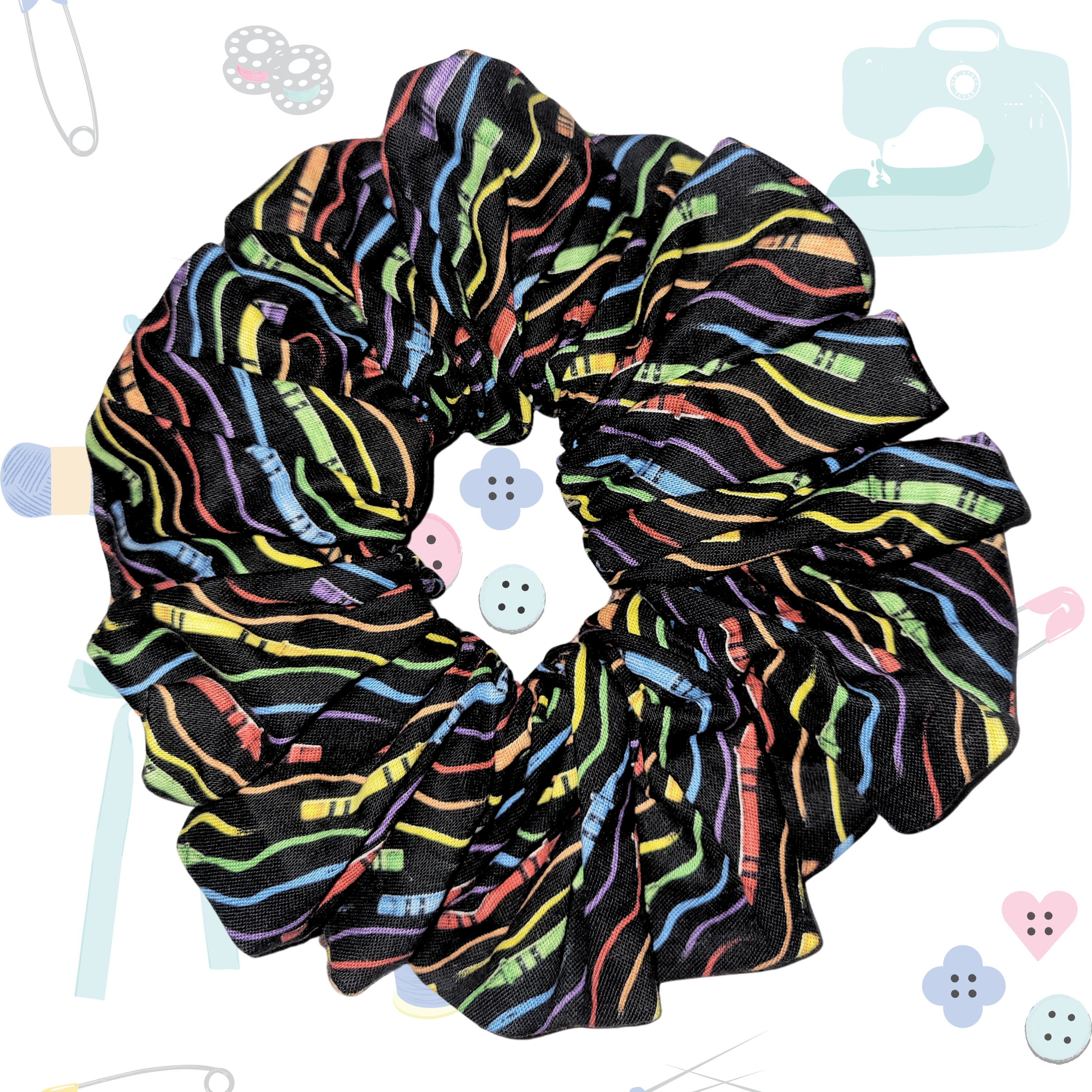 Chunky Scrunchie - Black Crayon