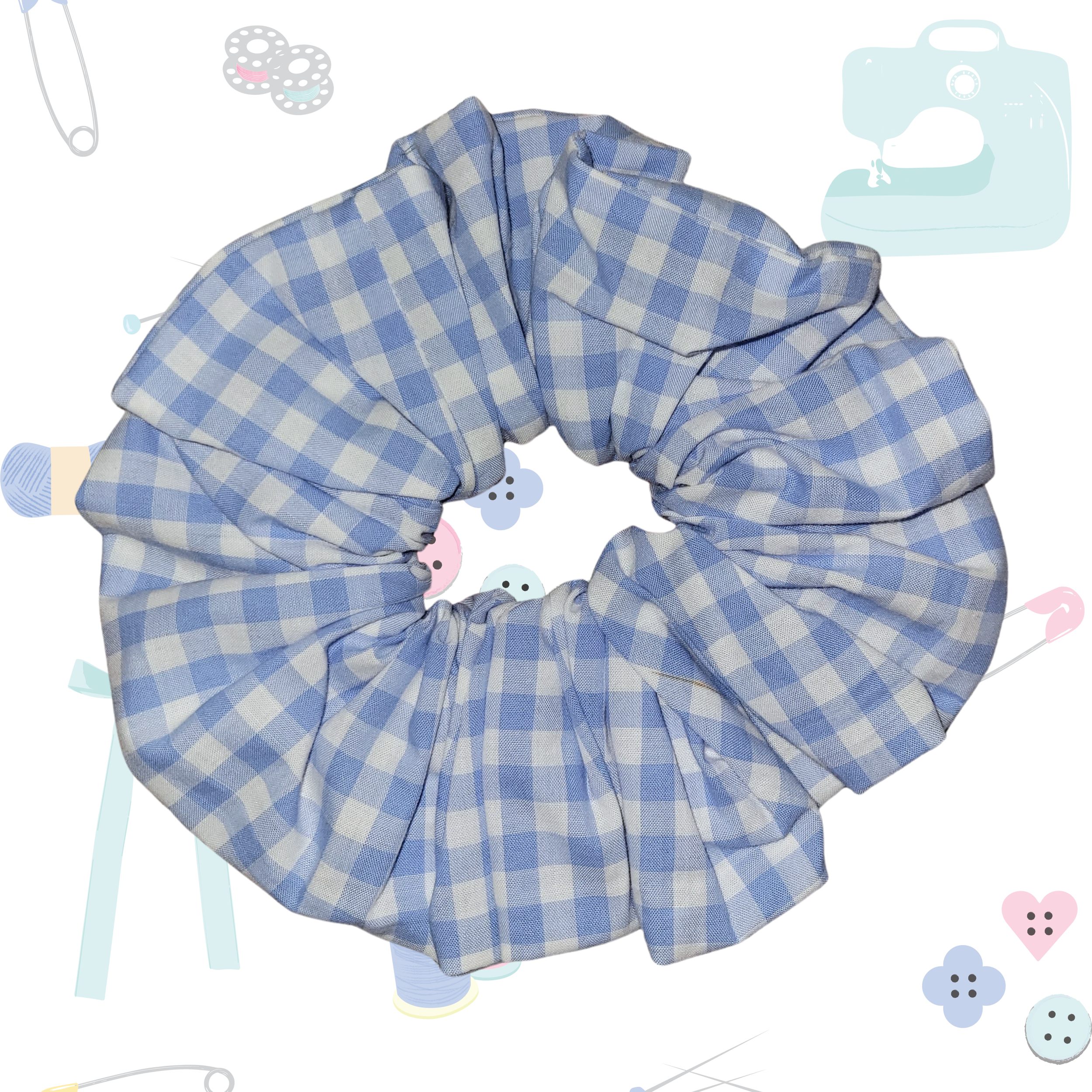 Chunky Scrunchie - Picnic Blue