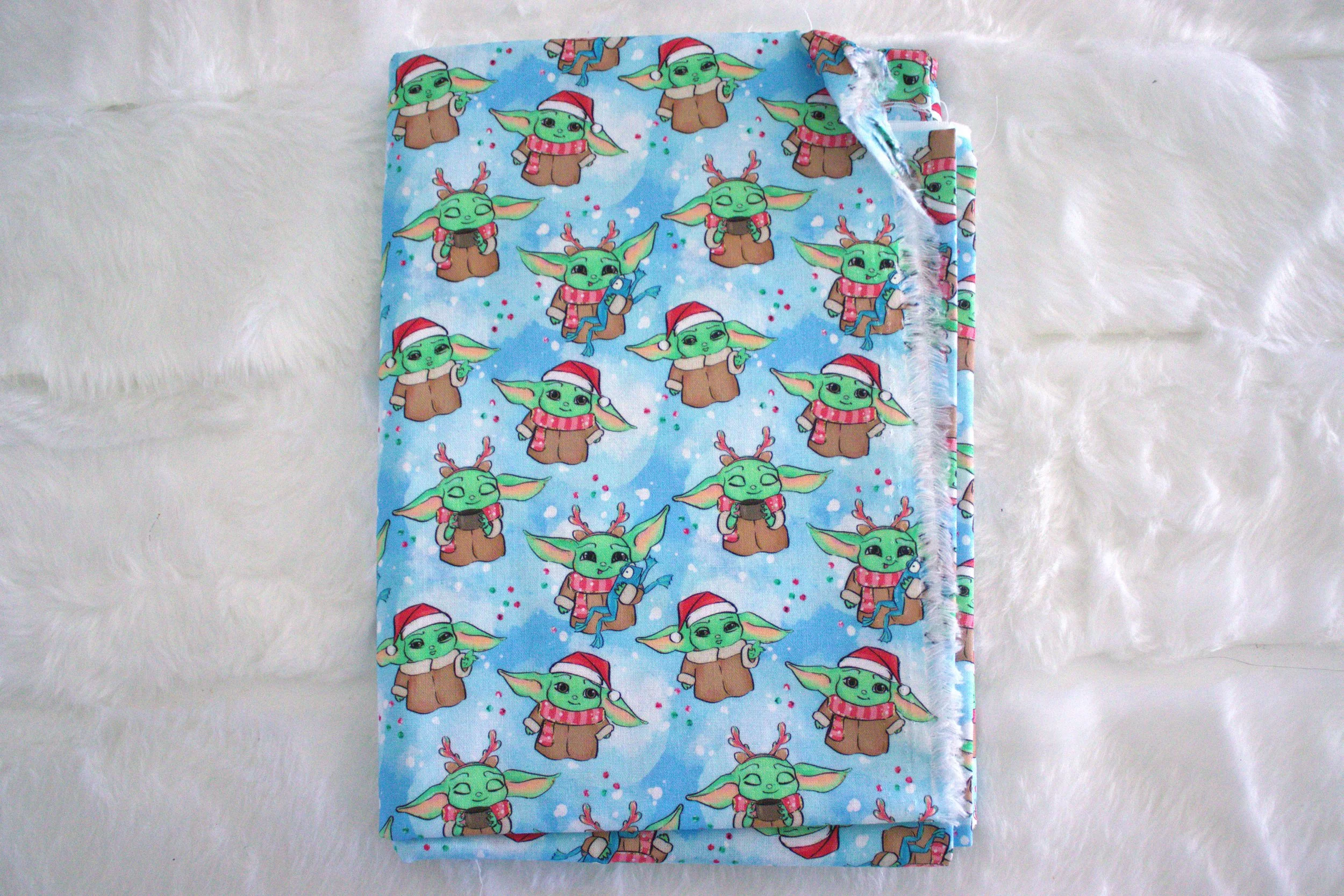 Chunky Scrunchie - GREEN ALIEN CHRISTMAS (made to order)