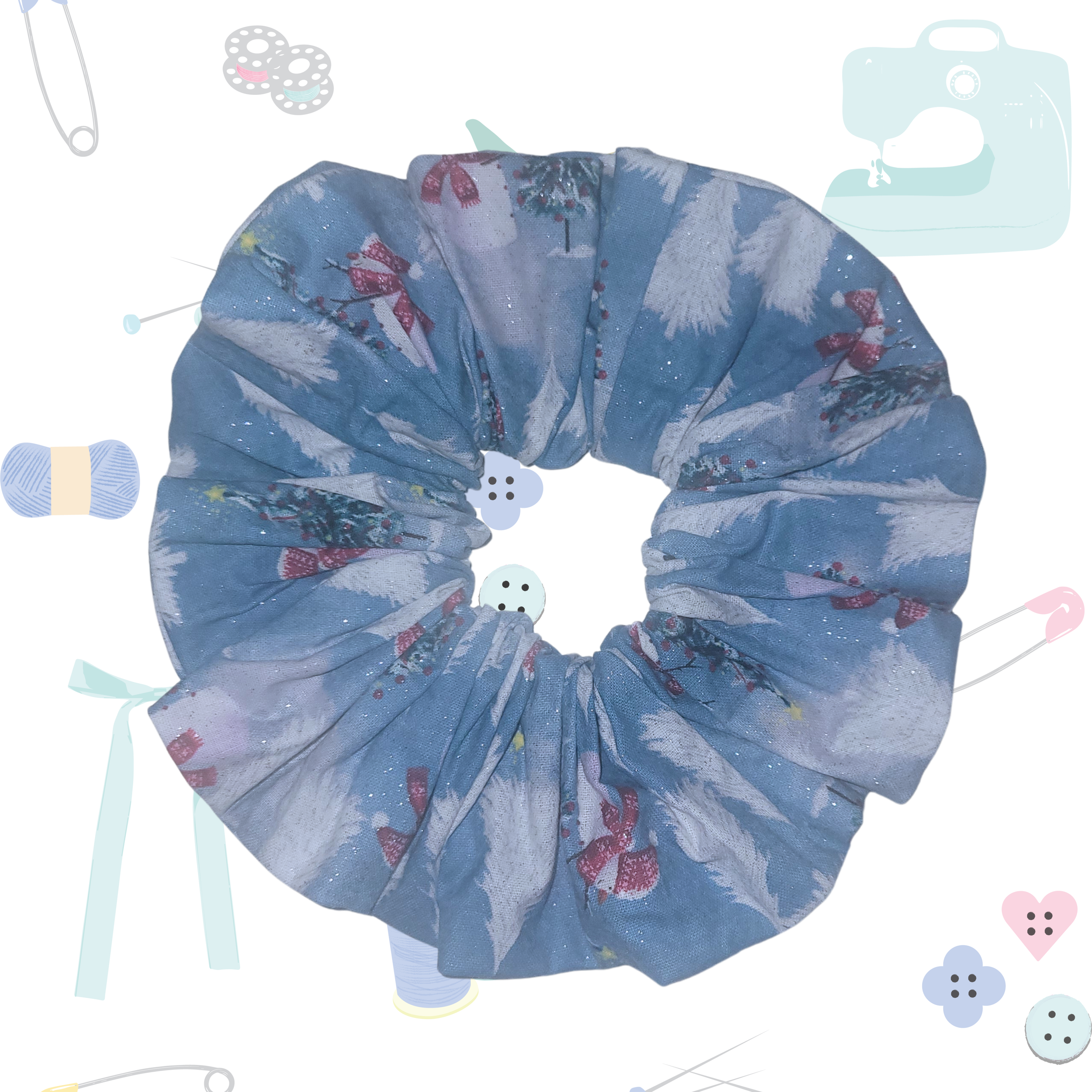 Chunky Scrunchie - Snow Forest
