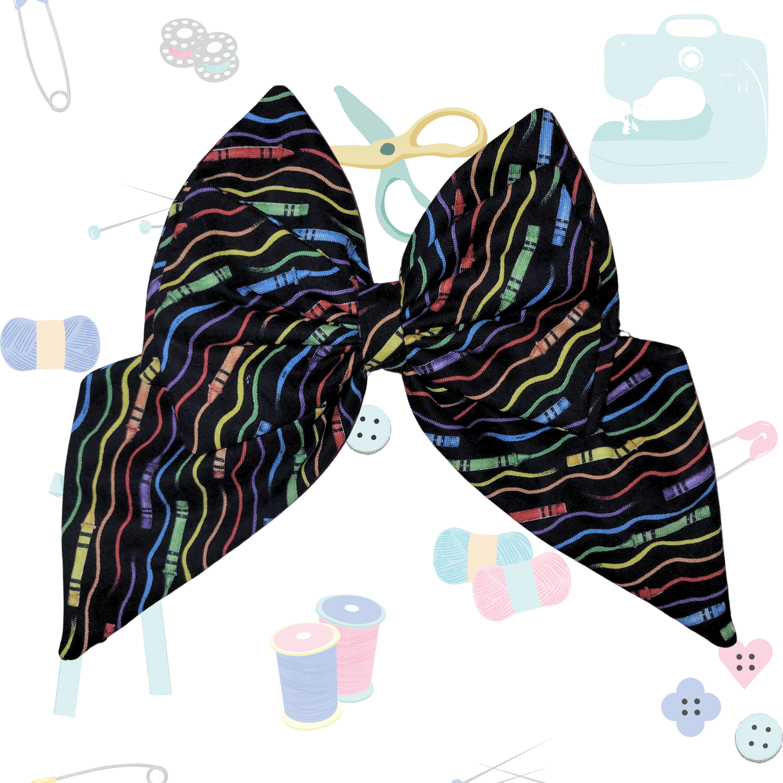 Standard Sailor Bow - Black Crayon