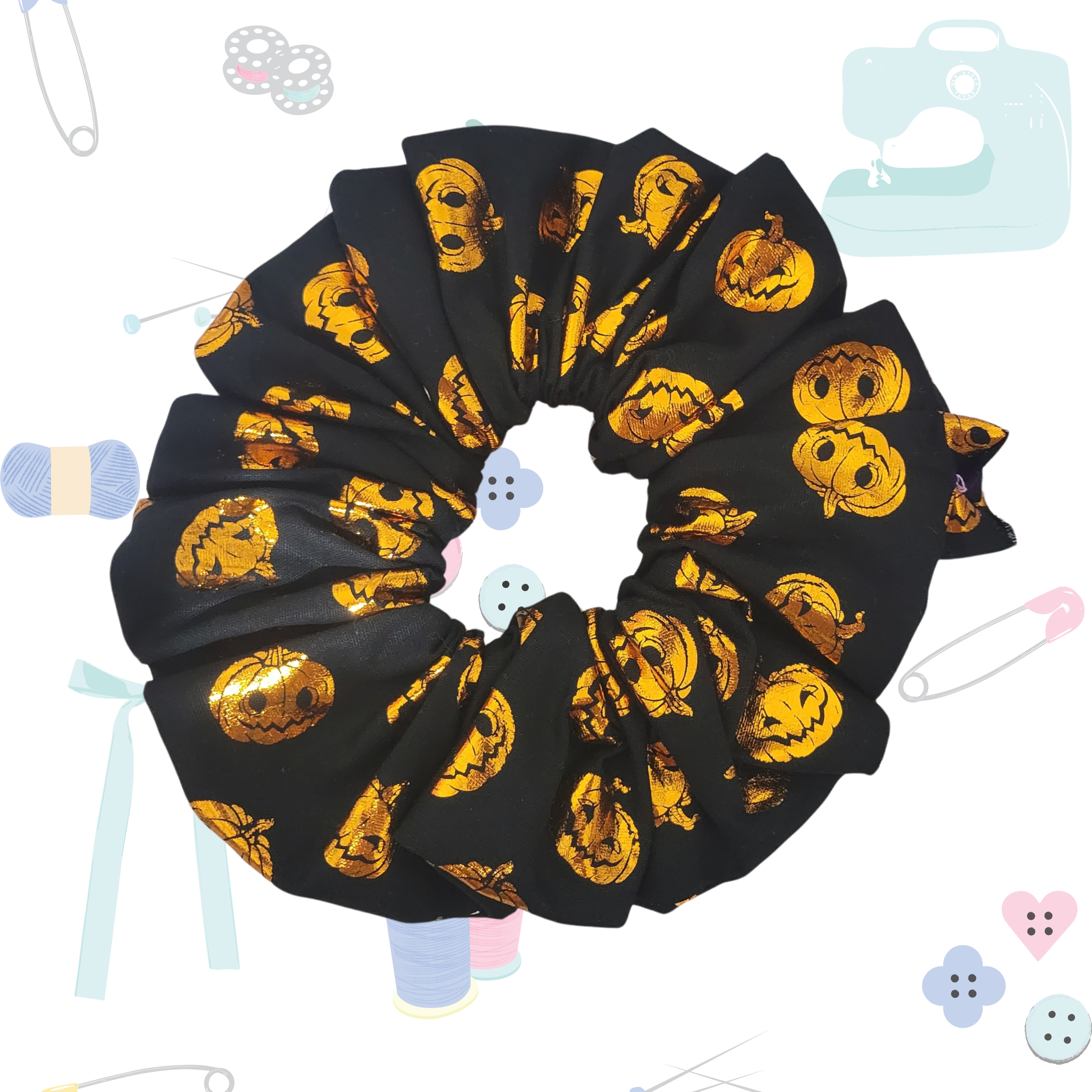 Chunky Scrunchie - Foil Pumpkin
