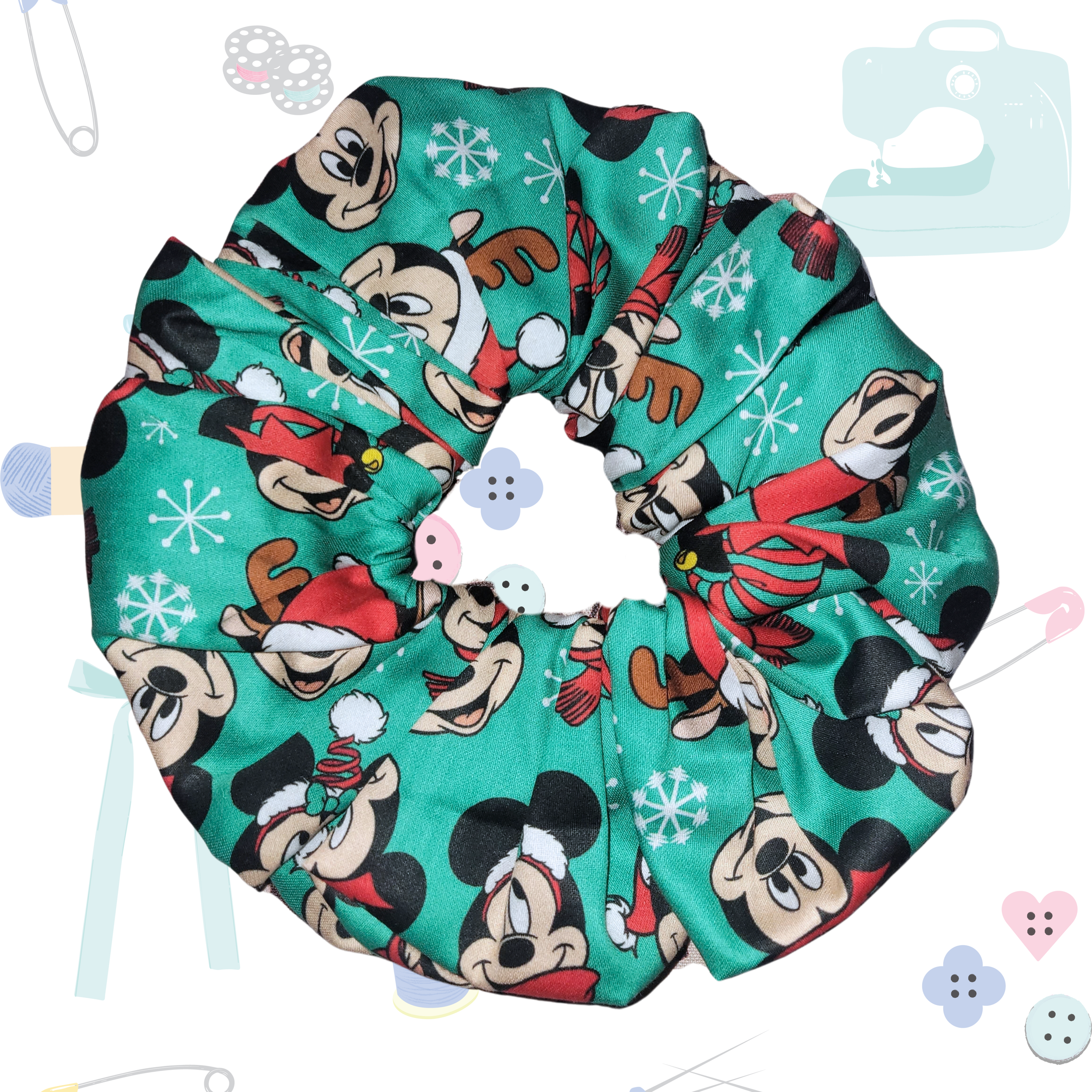 Chunky Scrunchie - Green Mouse