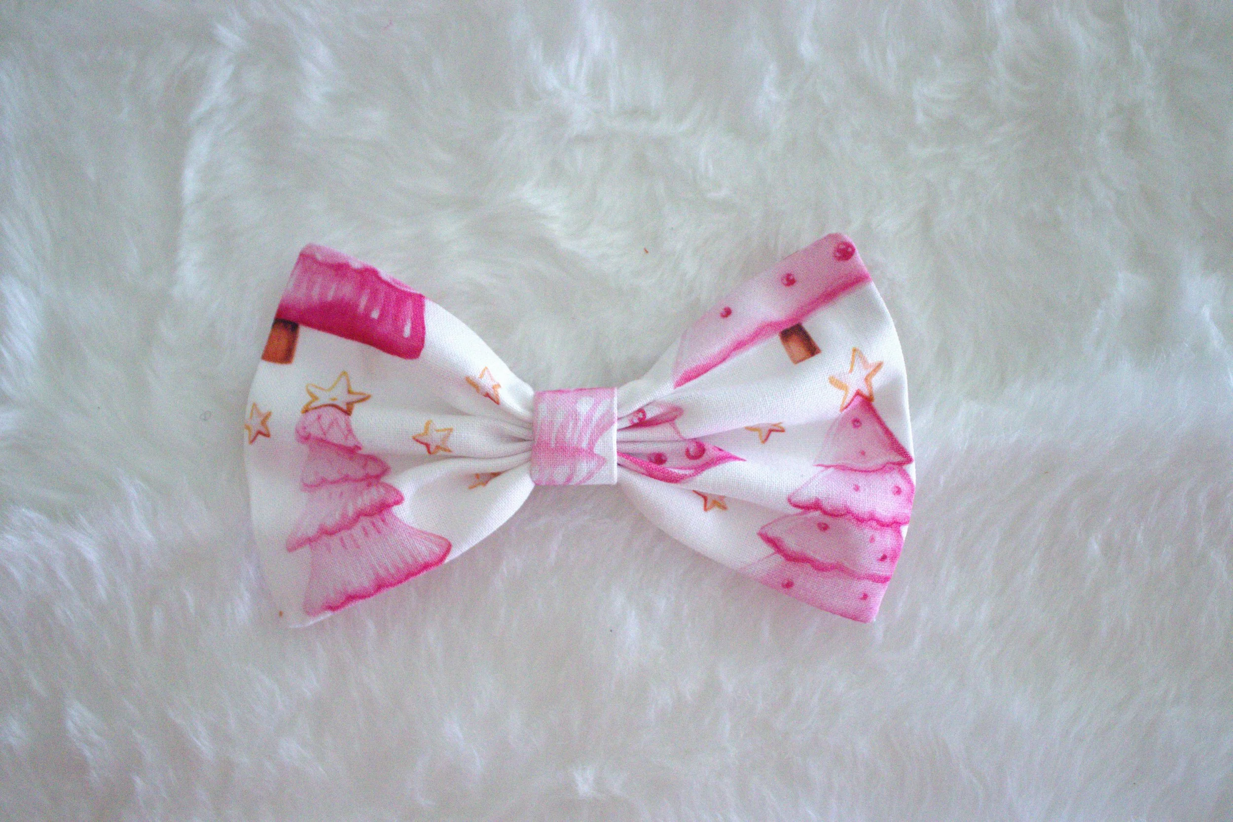 Small Single Bow - Pink Christmas