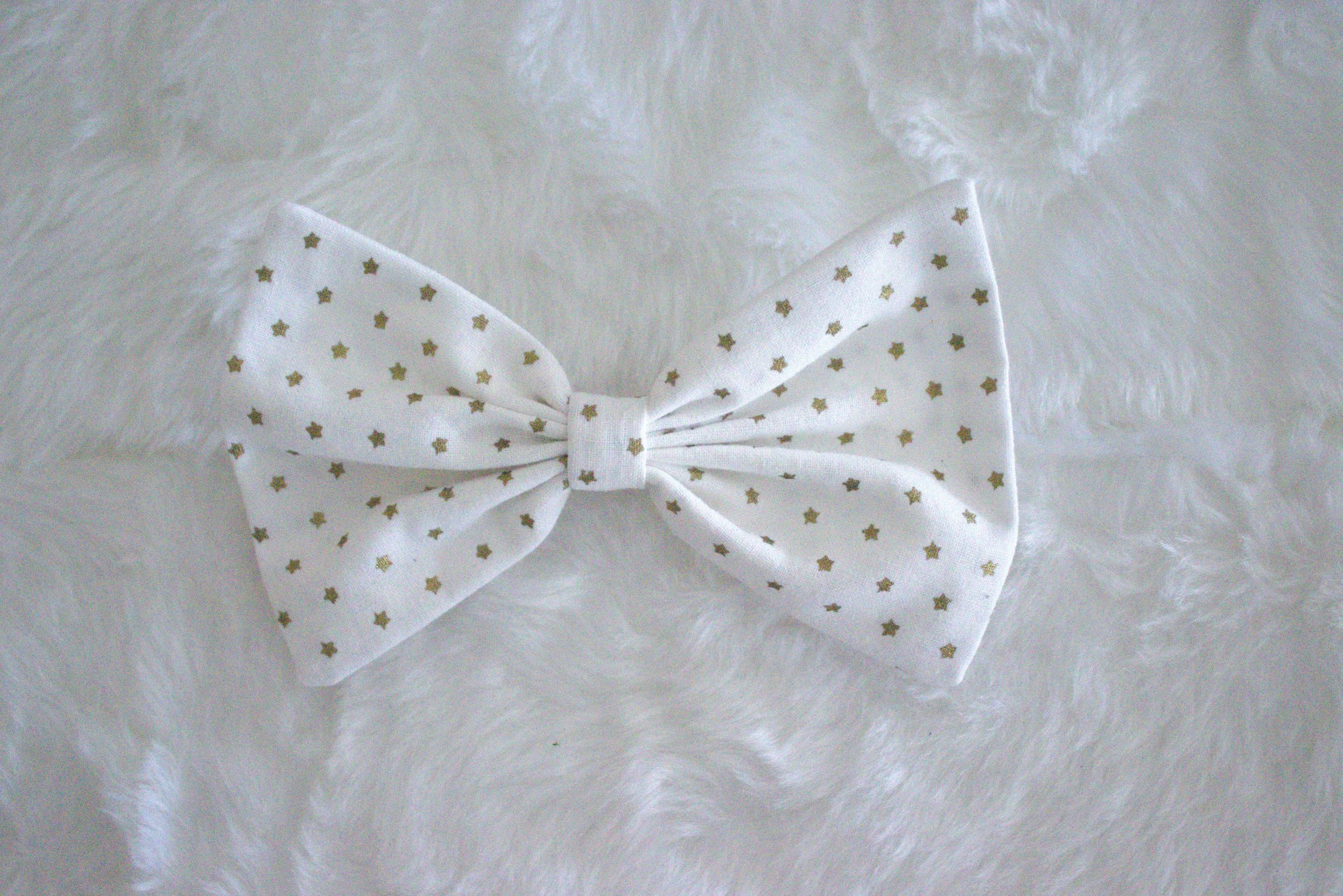 Small Single Bow - White Gold Star