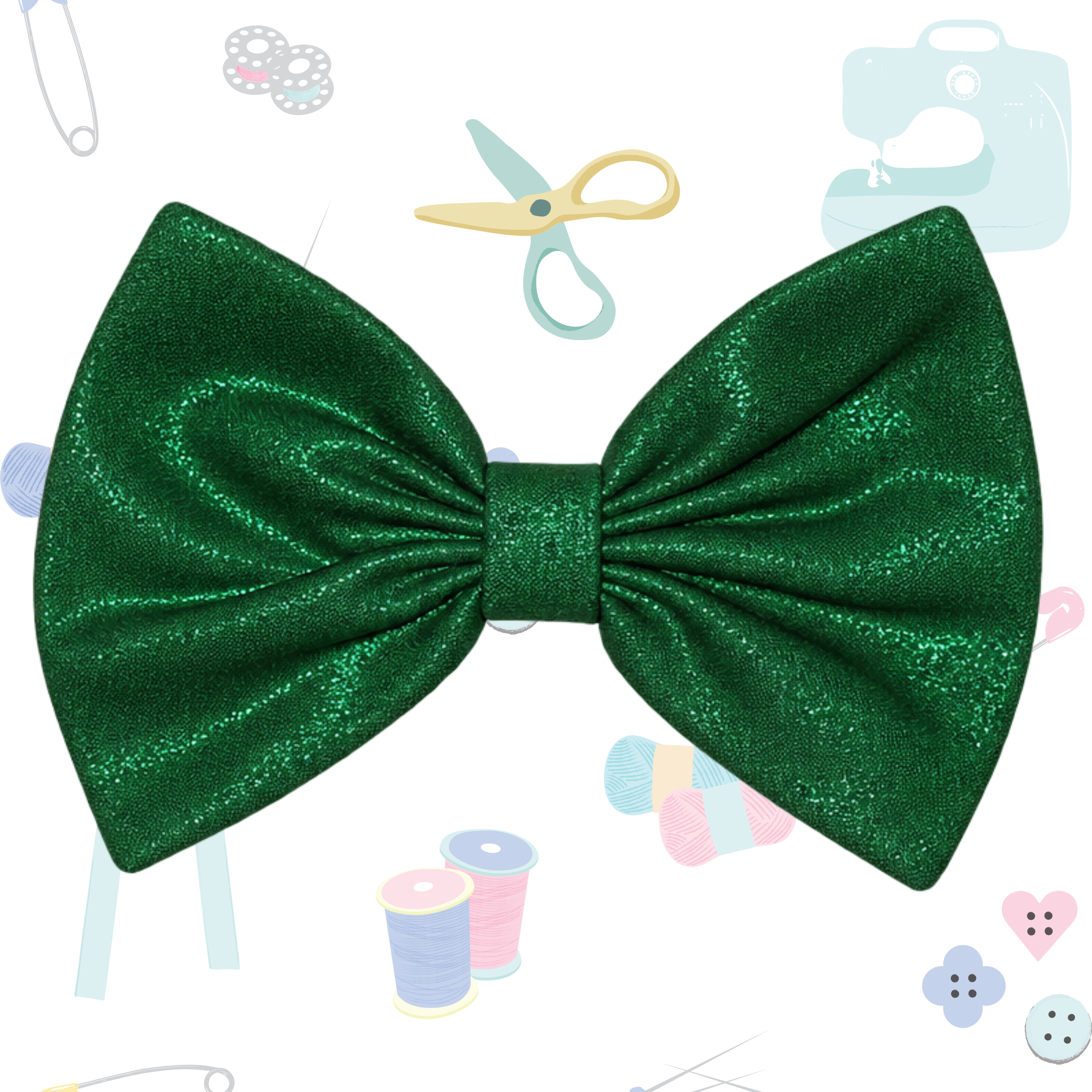 Small Single Bow - Foil Green