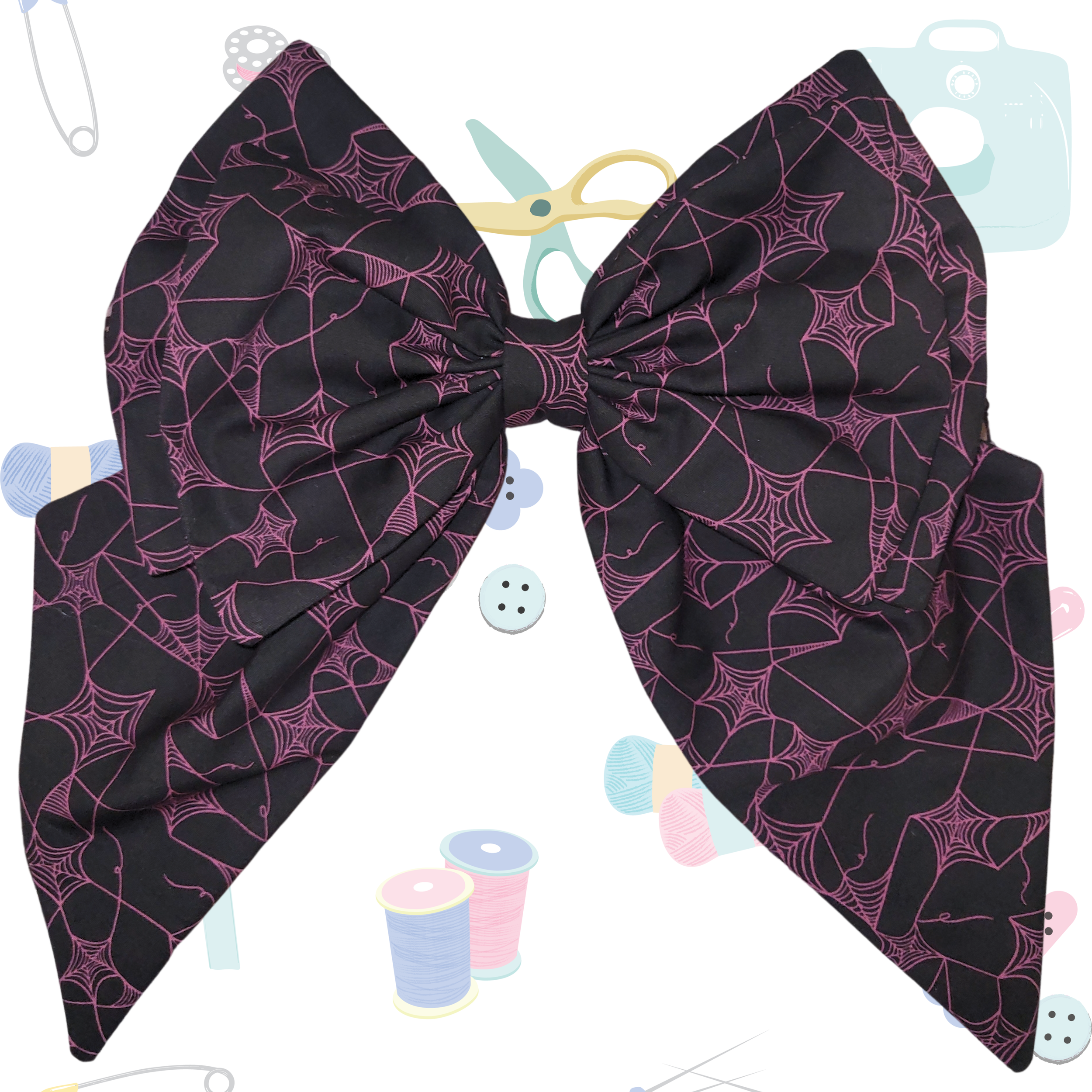 Jumbo Sailor Bow - Pink Webs