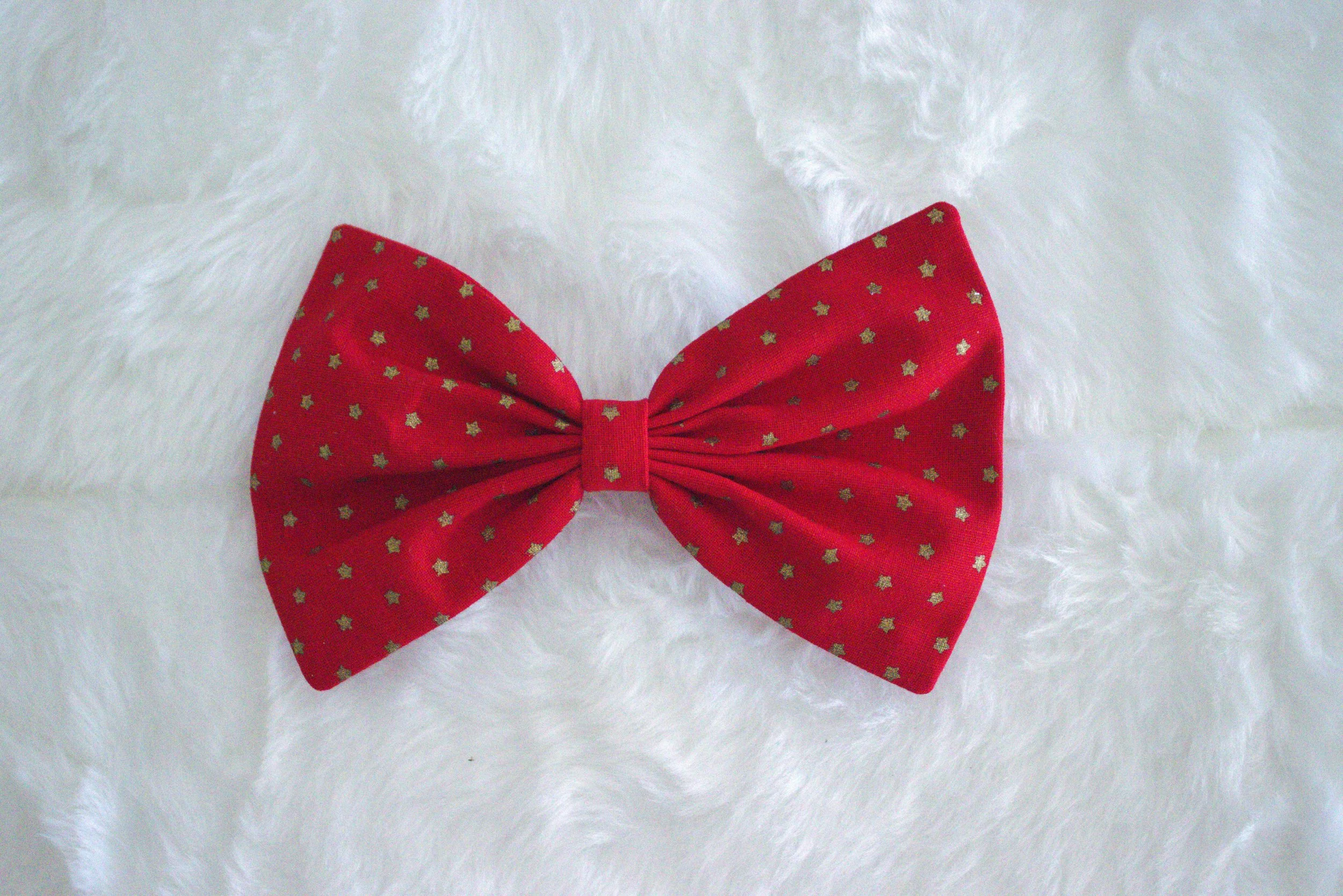 Small Single Bow - Red Gold Star