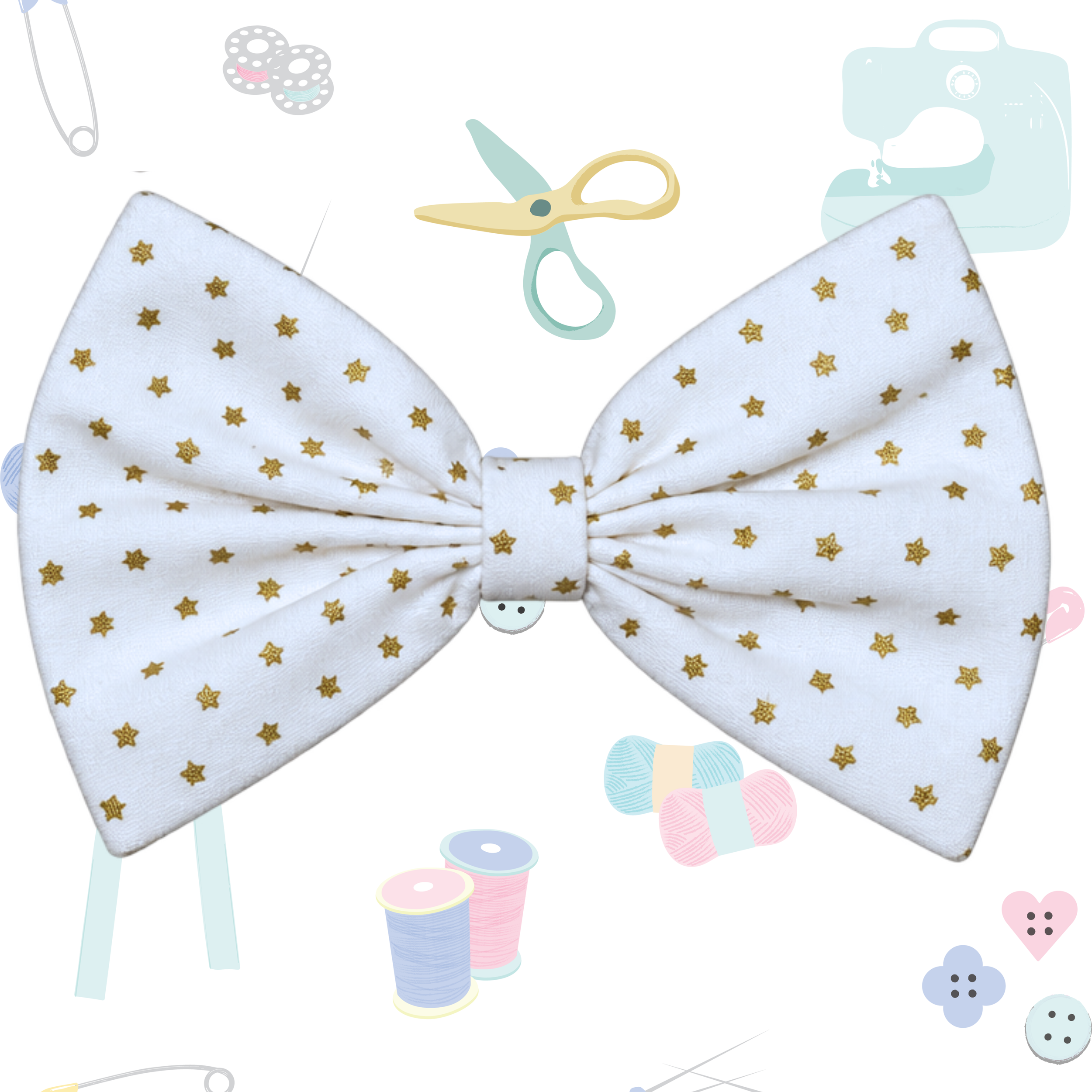 Small Single Bow - White Gold Star
