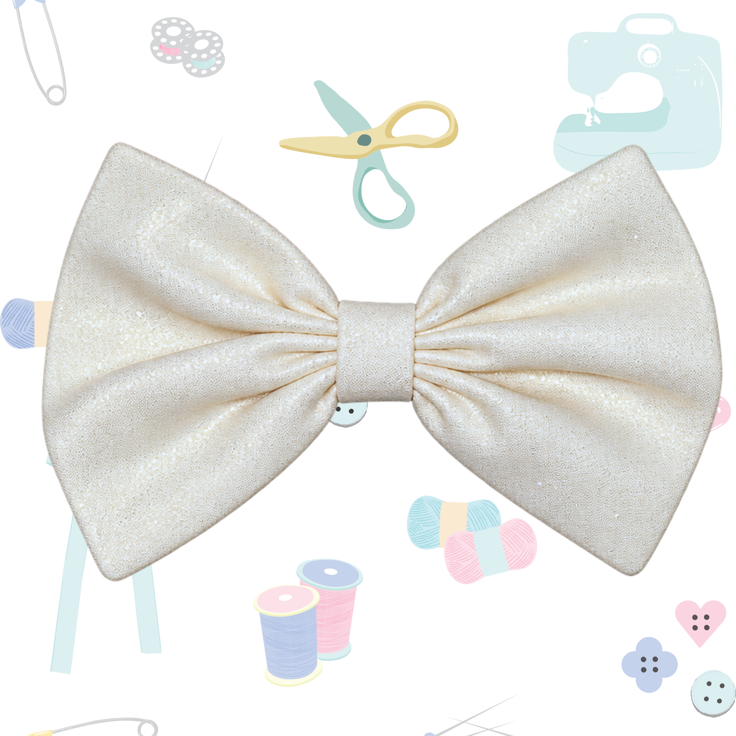 Small Single Bow - Foil White