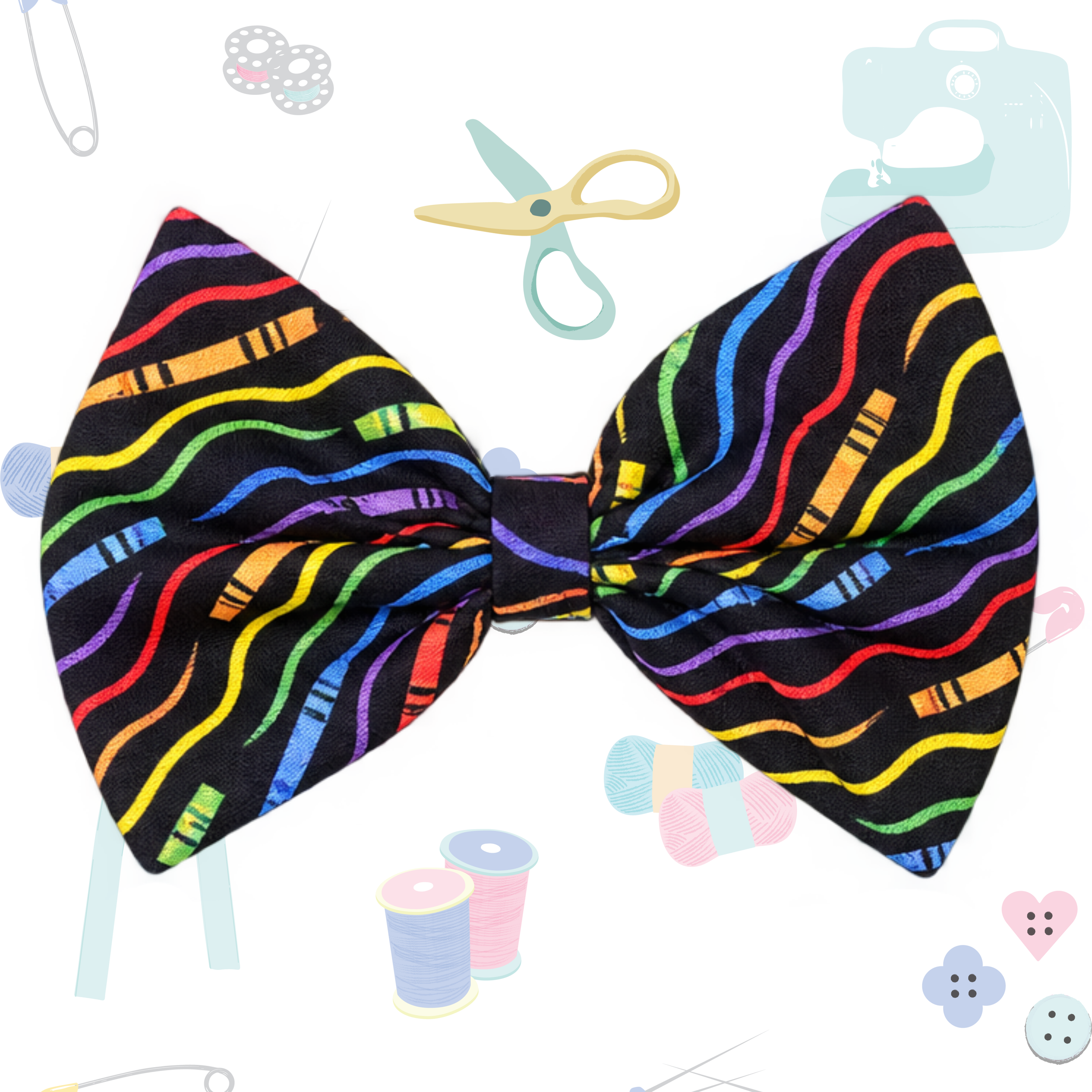 Small Single Bow - Black Crayons