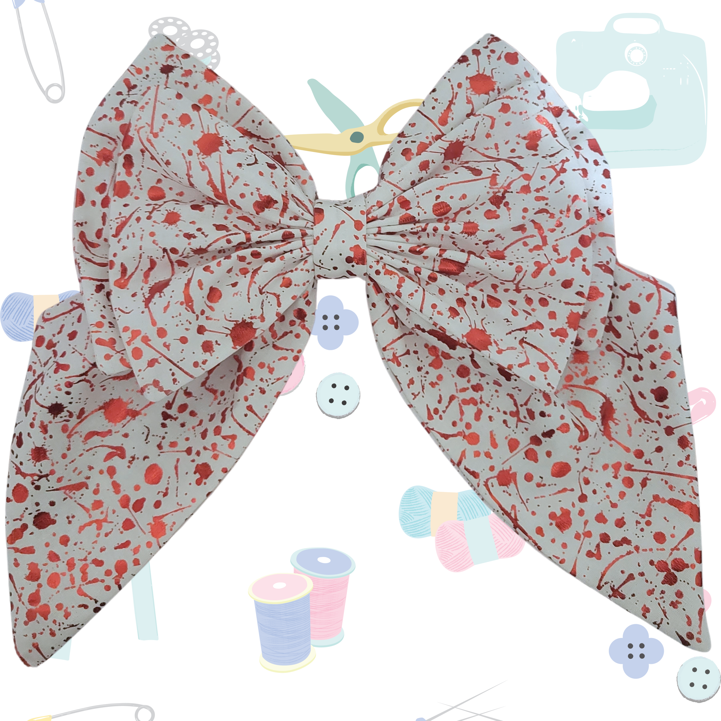 Jumbo Sailor Bow - Foil Blood