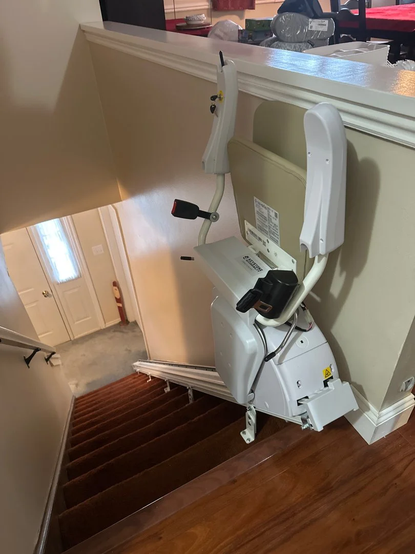 stairlift installation in Mount Airy by Keystone Accessibility.  Stairlift for sale.