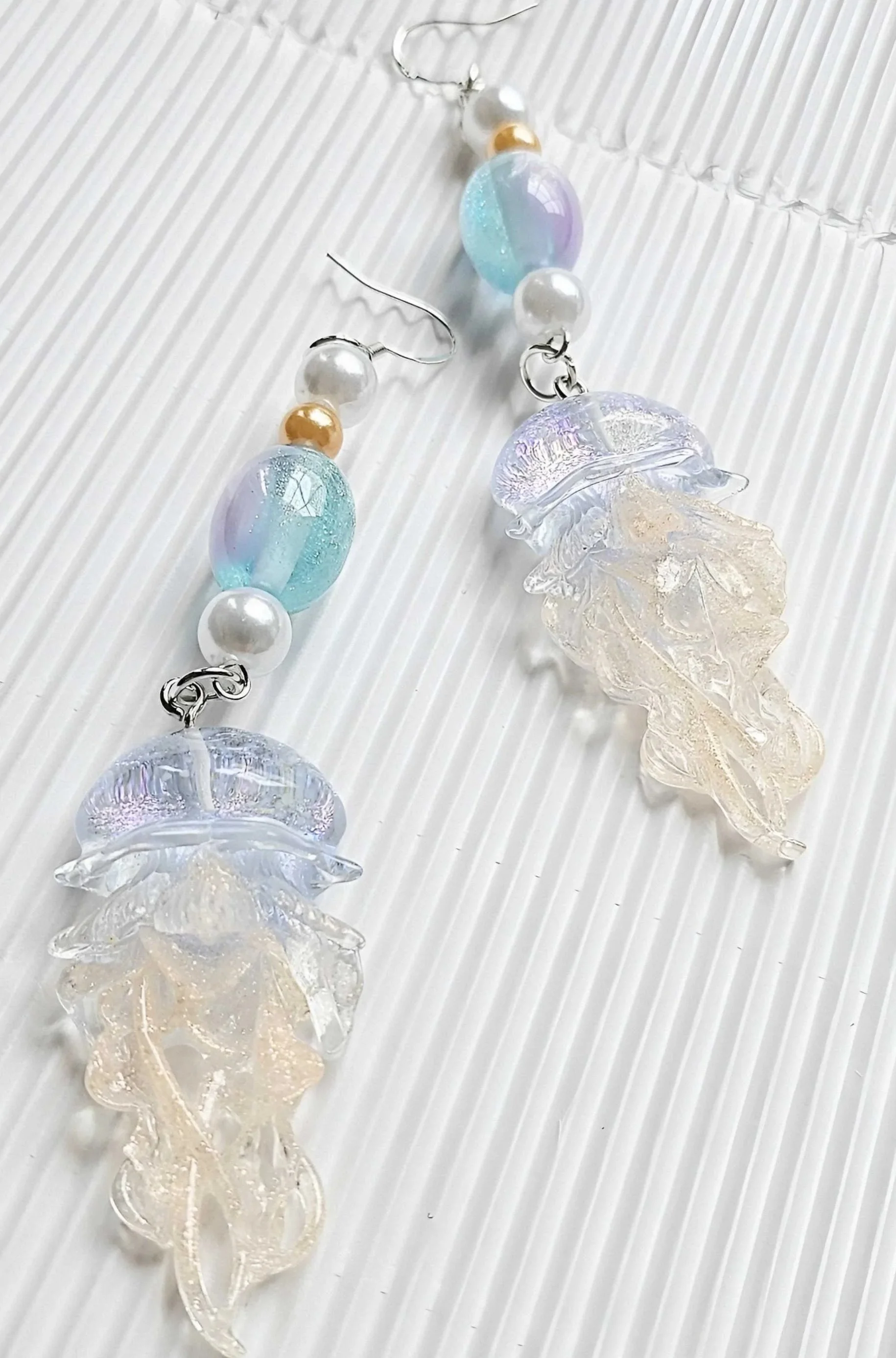 Carnelian Gold Ethereal Jellyfish Dangle Earrings – Ocean Dream Collection