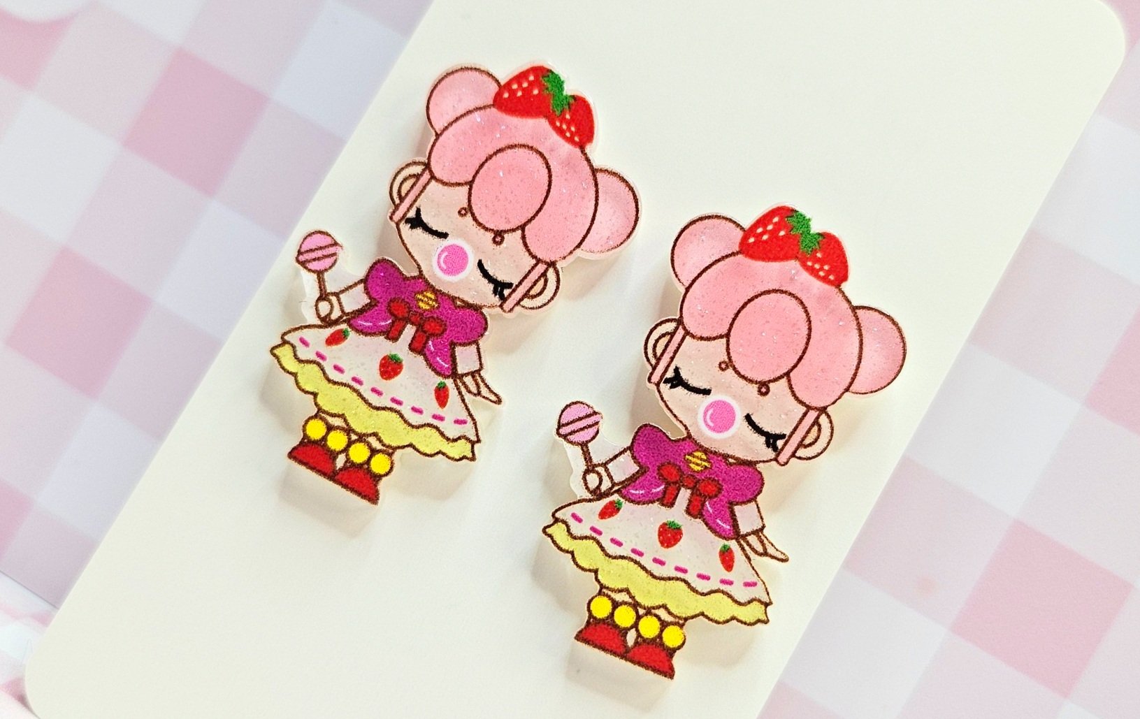 Pink Strawberry - Bubble Girl Nanci Stud Earrings
