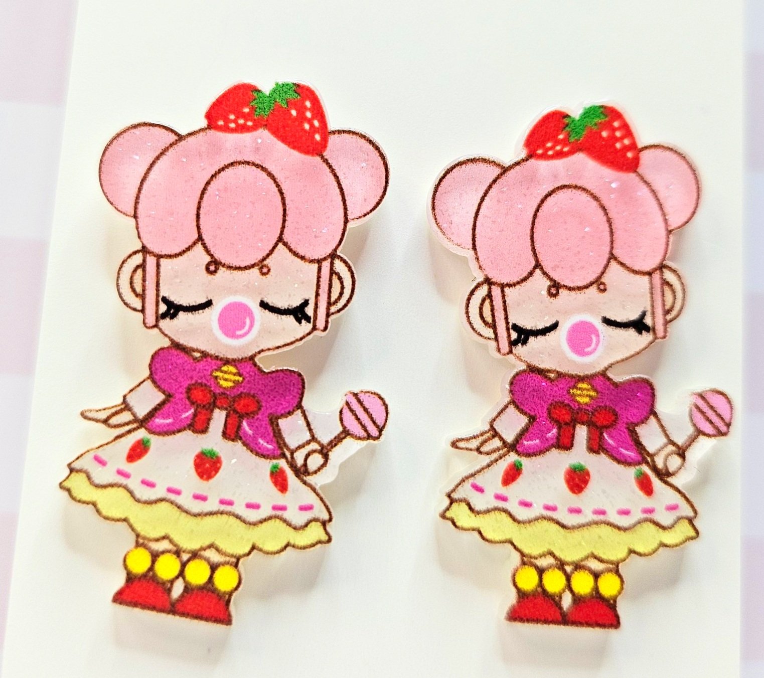 Pink Strawberry - Bubble Girl Nanci Stud Earrings