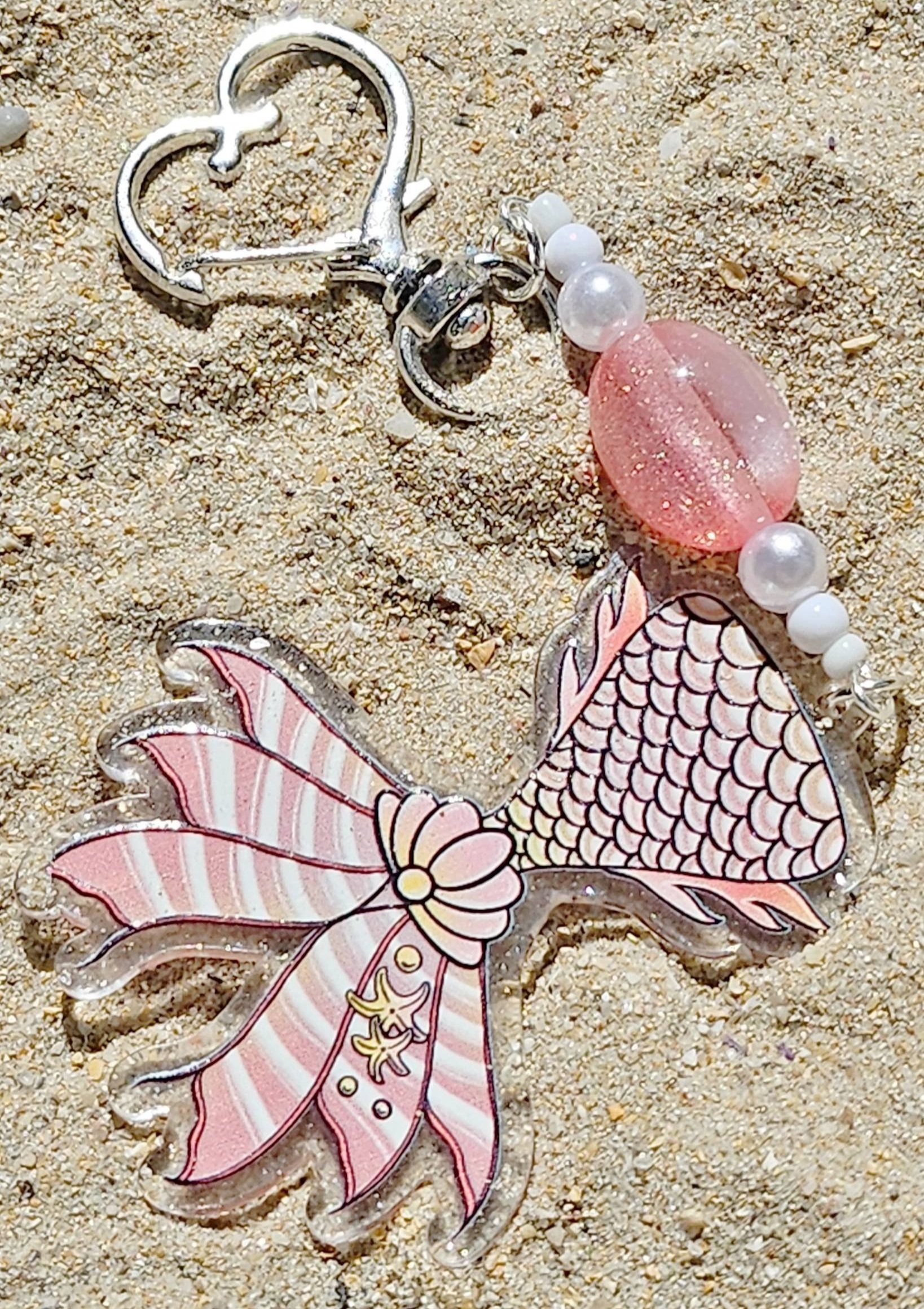 Morganite Mermaid Keychain