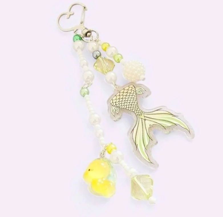 March Green Mermaid Lemon Seafoam Mermaid Bag Charm