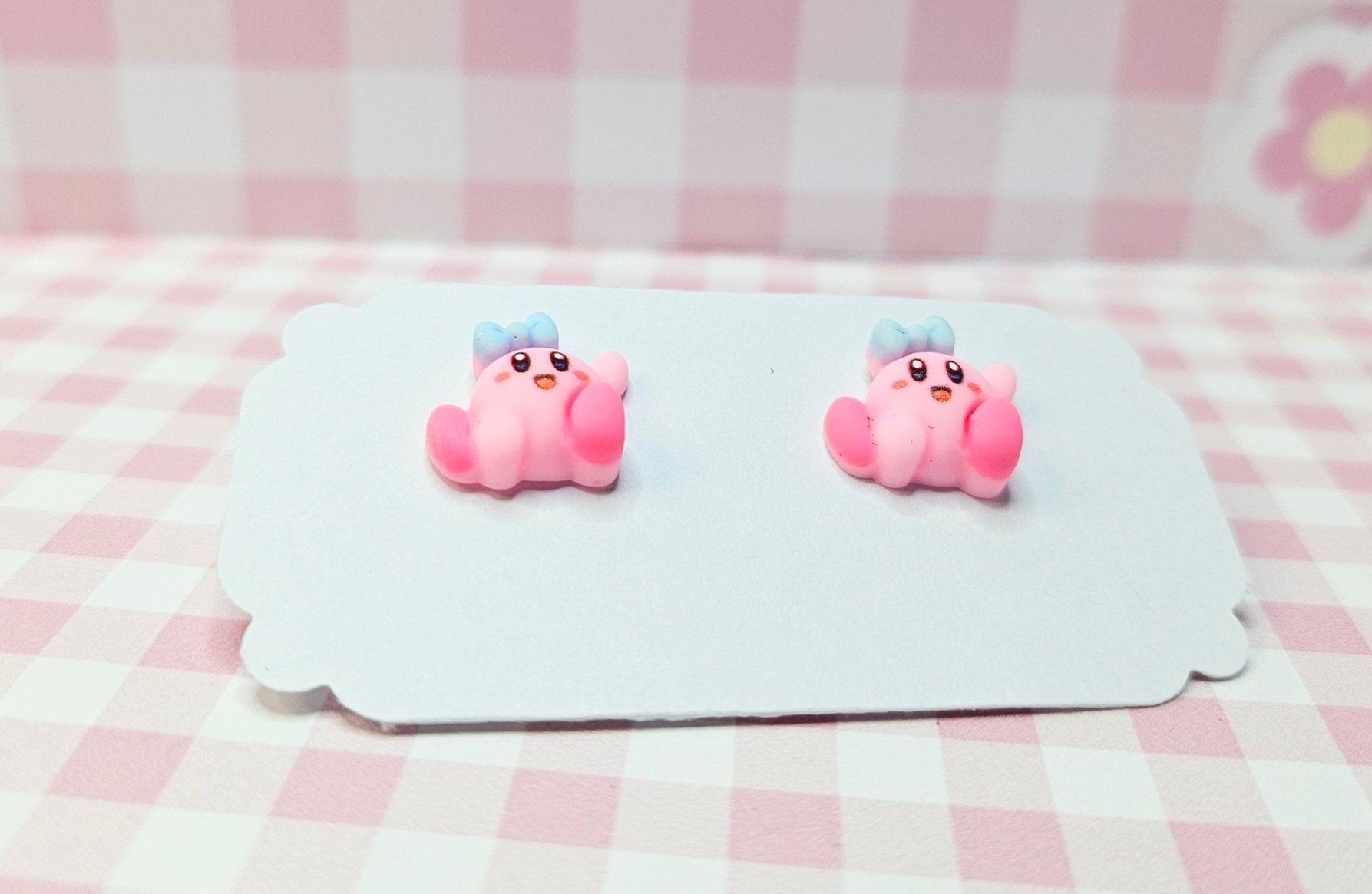 Blue Bow - Kirby Stud Charm Earrings