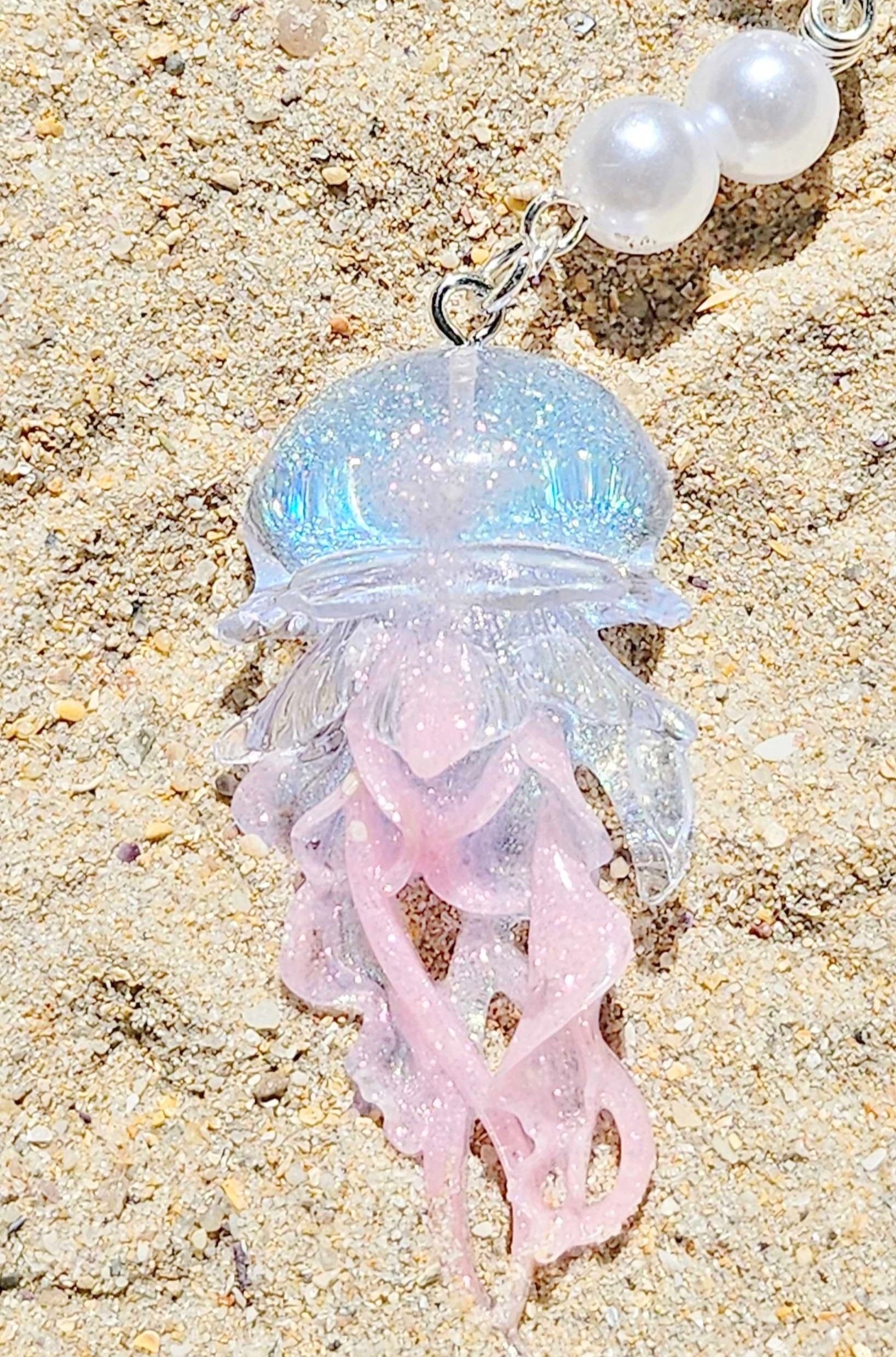 Aura Quartz Jellyfish Keychain