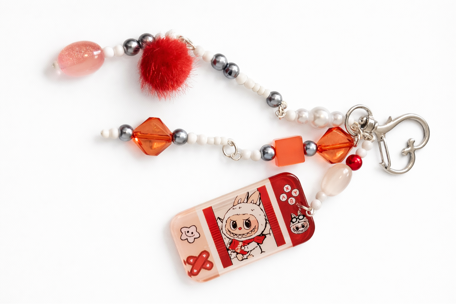Labubu Beaded Bag Charm Case – Luxury Handmade Kawaii Accessory