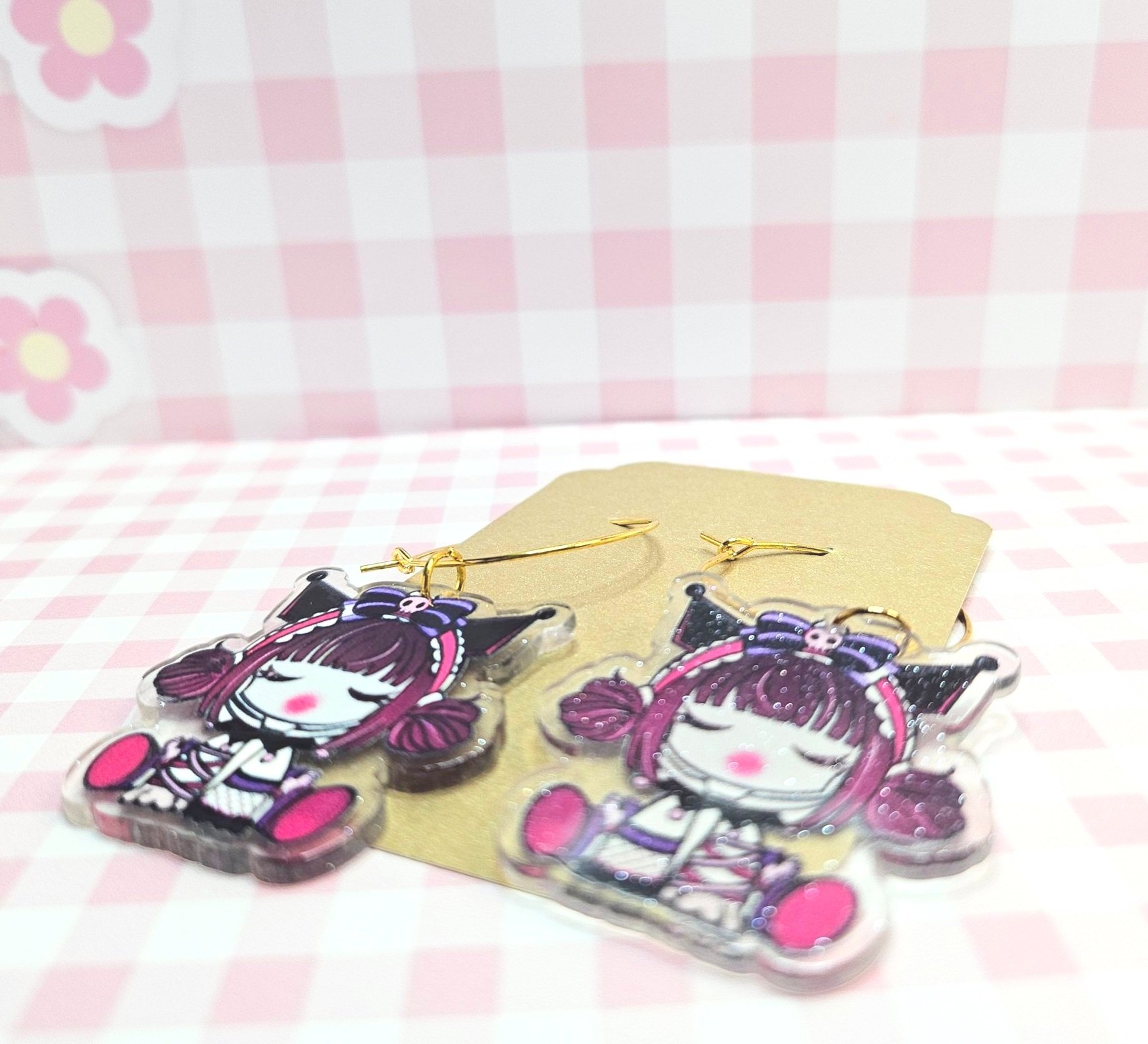 Kuromi Skull Panda - Creepy Kawaii Gothic Earrings - Sanrio
