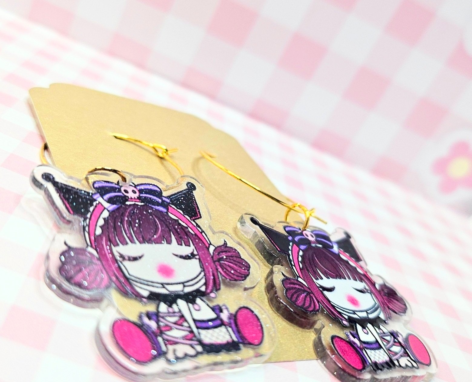 Kuromi Skull Panda - Creepy Kawaii Gothic Earrings - Sanrio