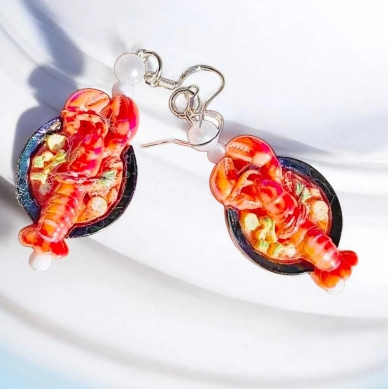 Tasty Lobster Dinner Earrings - Cafe
