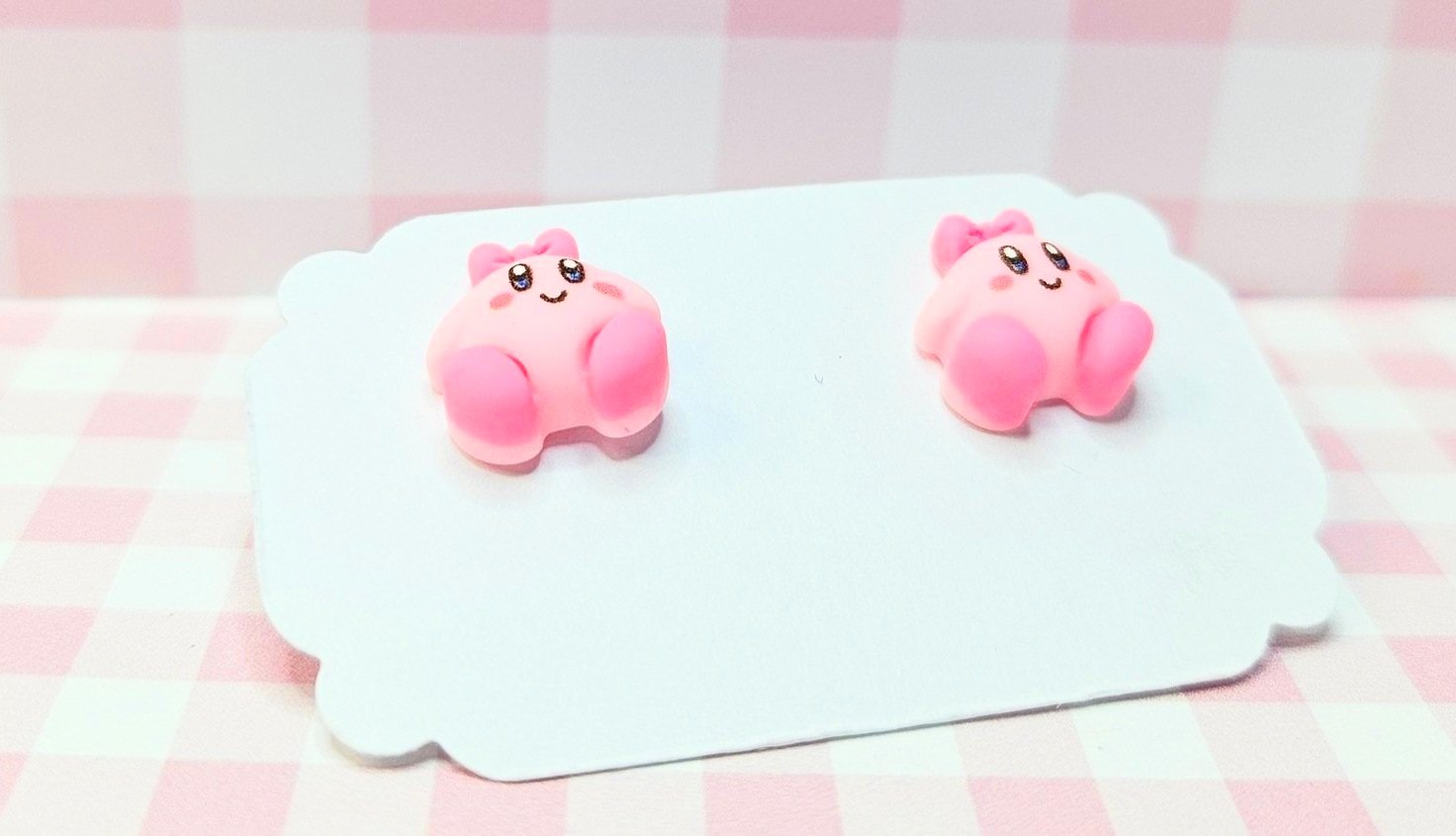 Pink Bow - Kirby Stud Charm Earrings