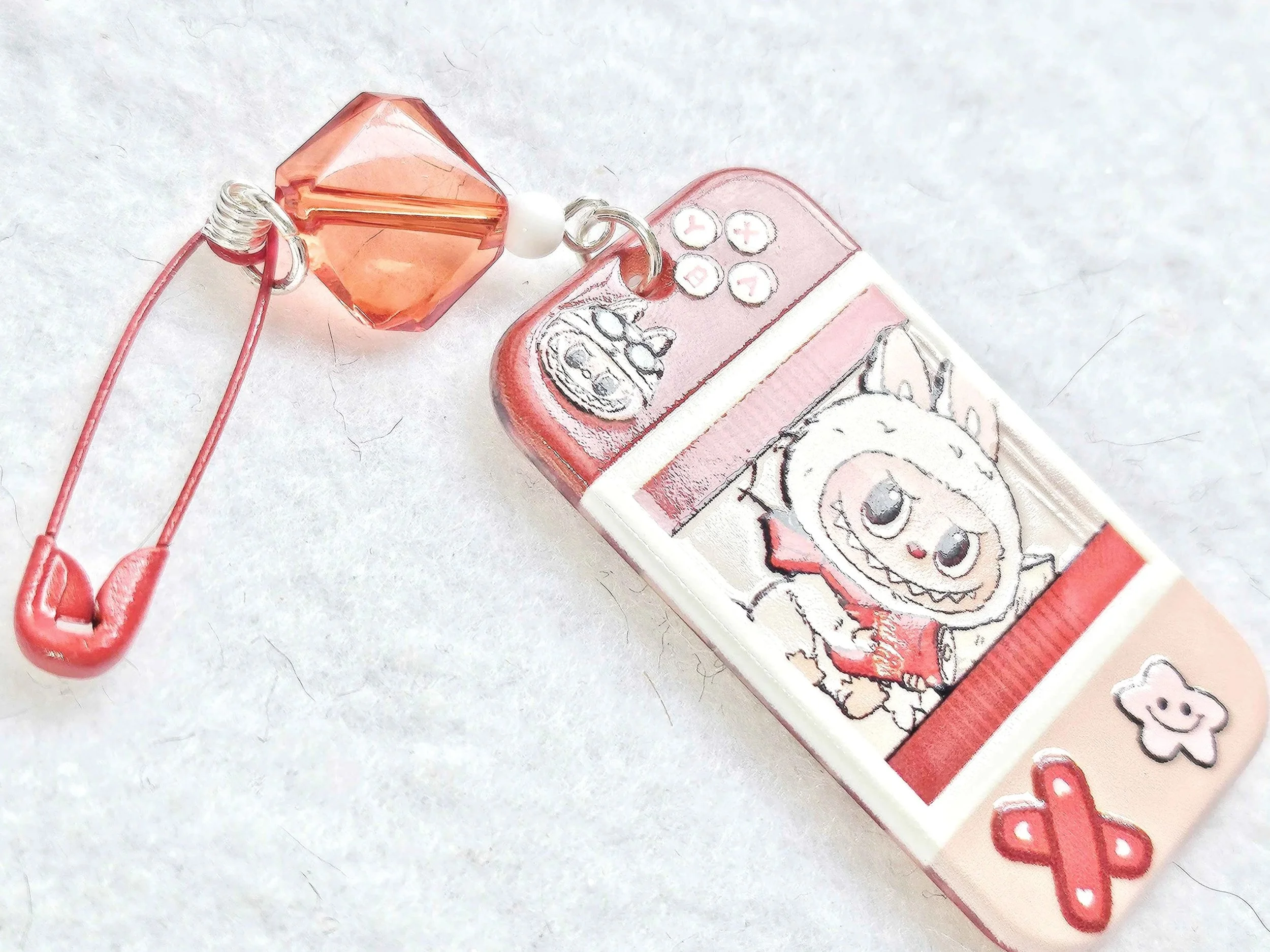 Labubu Kawaii Safety Pin Charm – Handmade Cute Collectible Pin