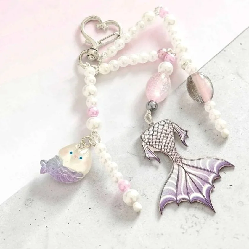 August Purple Mermaid Mermaid Dreams Handmade Bag Charm