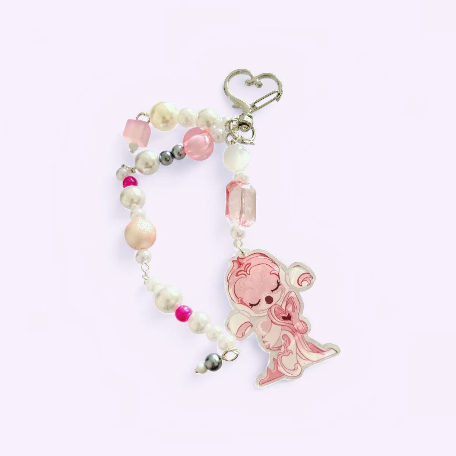 The Trust Skull Panada Skull Panda “The Truth”–Inspired Beaded Bag Clip / Case Charm – Handmade Soft Gothic Kawaii Accessory