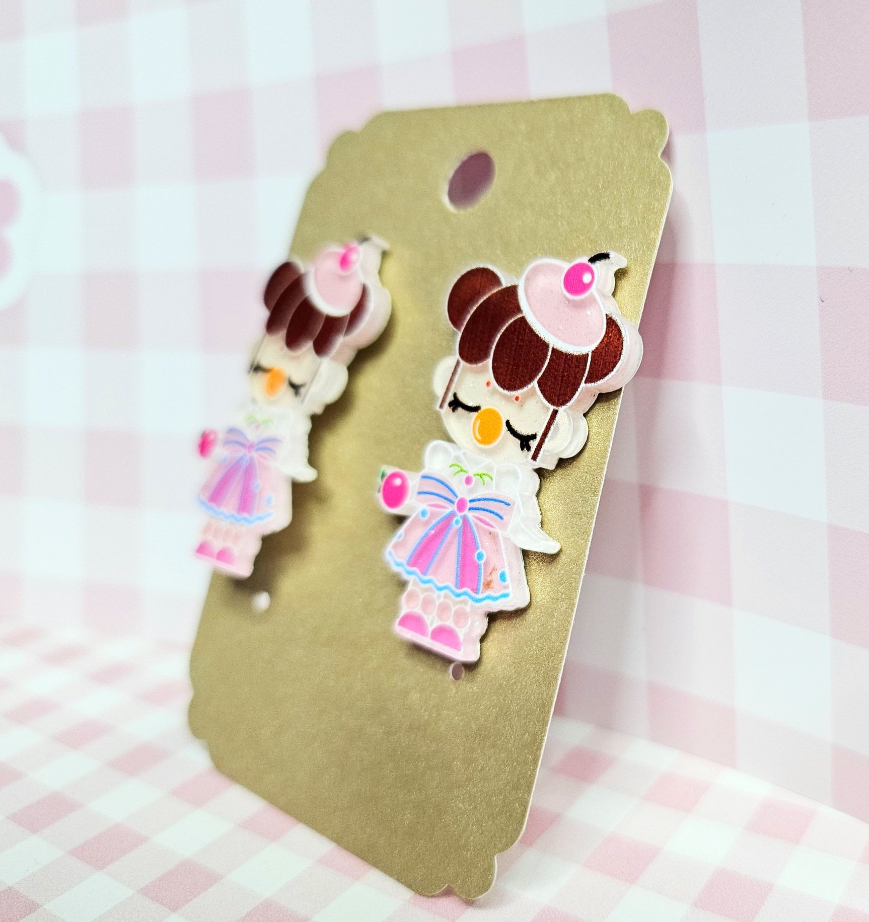 Bubble Nanci stud earrings, kawaii earrings, cute Nanci earrings, hypoallergenic earrings, kawaii fashion accessories, Bubble girl Nanci earrings, Eevee Luna shop